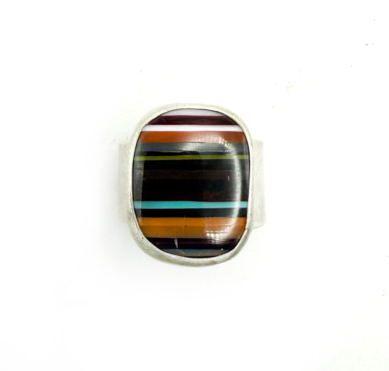 One-of-a-Kind Sterling Silver Signet Ring with Surfite Stone | Handmade Sustainable Jewelry