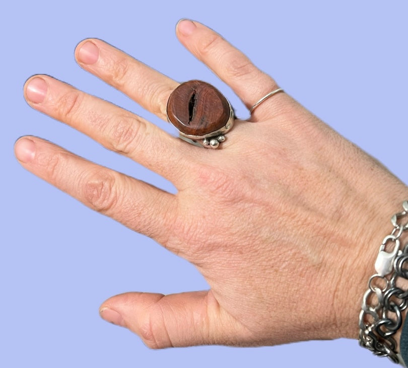 Cherry Wood Sterling Ring