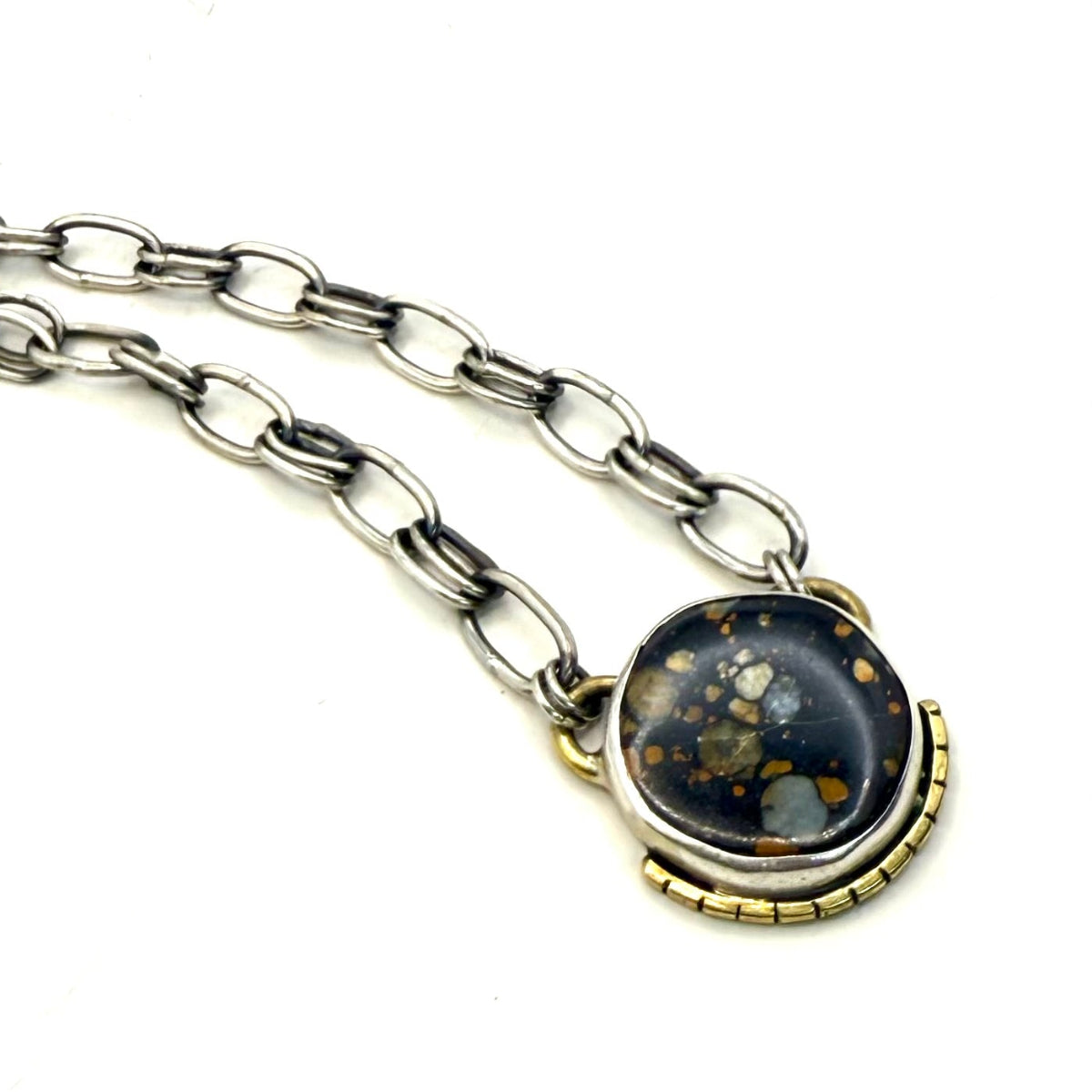Dark Moon Turquoise Necklace – Handmade Recycled Sterling Silver Jewelry
