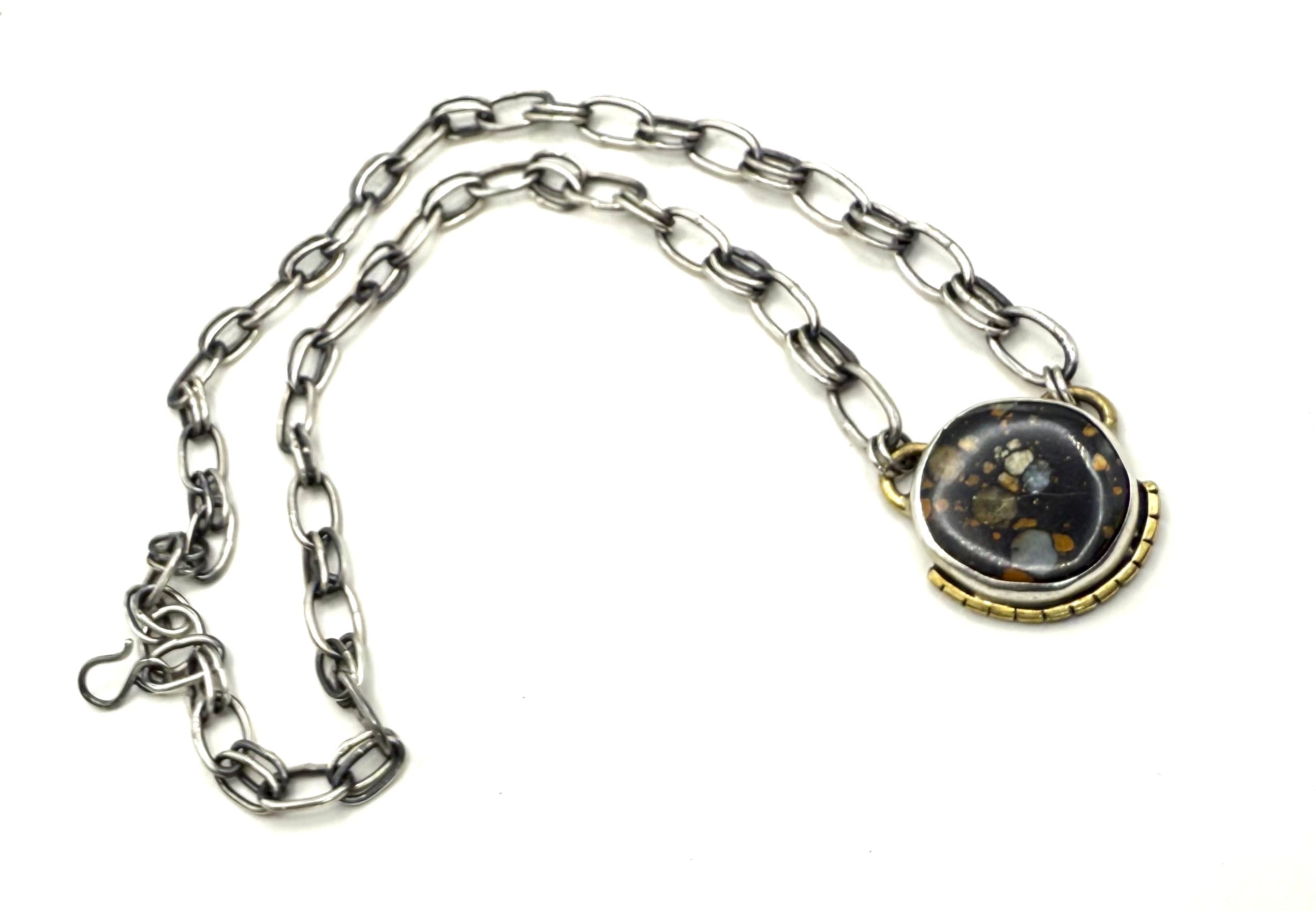 Dark Moon Turquoise Necklace – Handmade Recycled Sterling Silver Jewelry