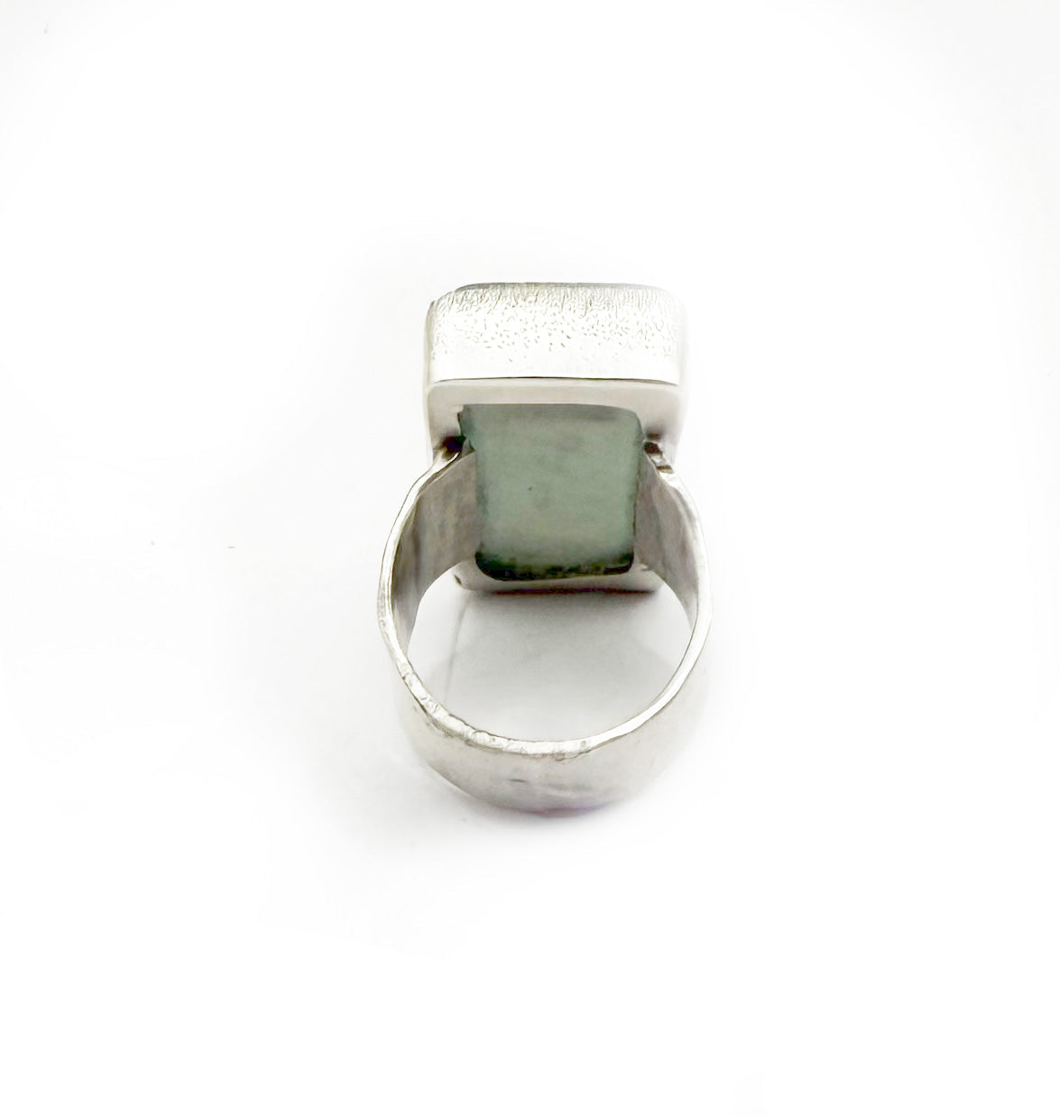 Bold Sterling Silver Signet Ring Featuring Rough Chalcedony – One-of-a-Kind Design V