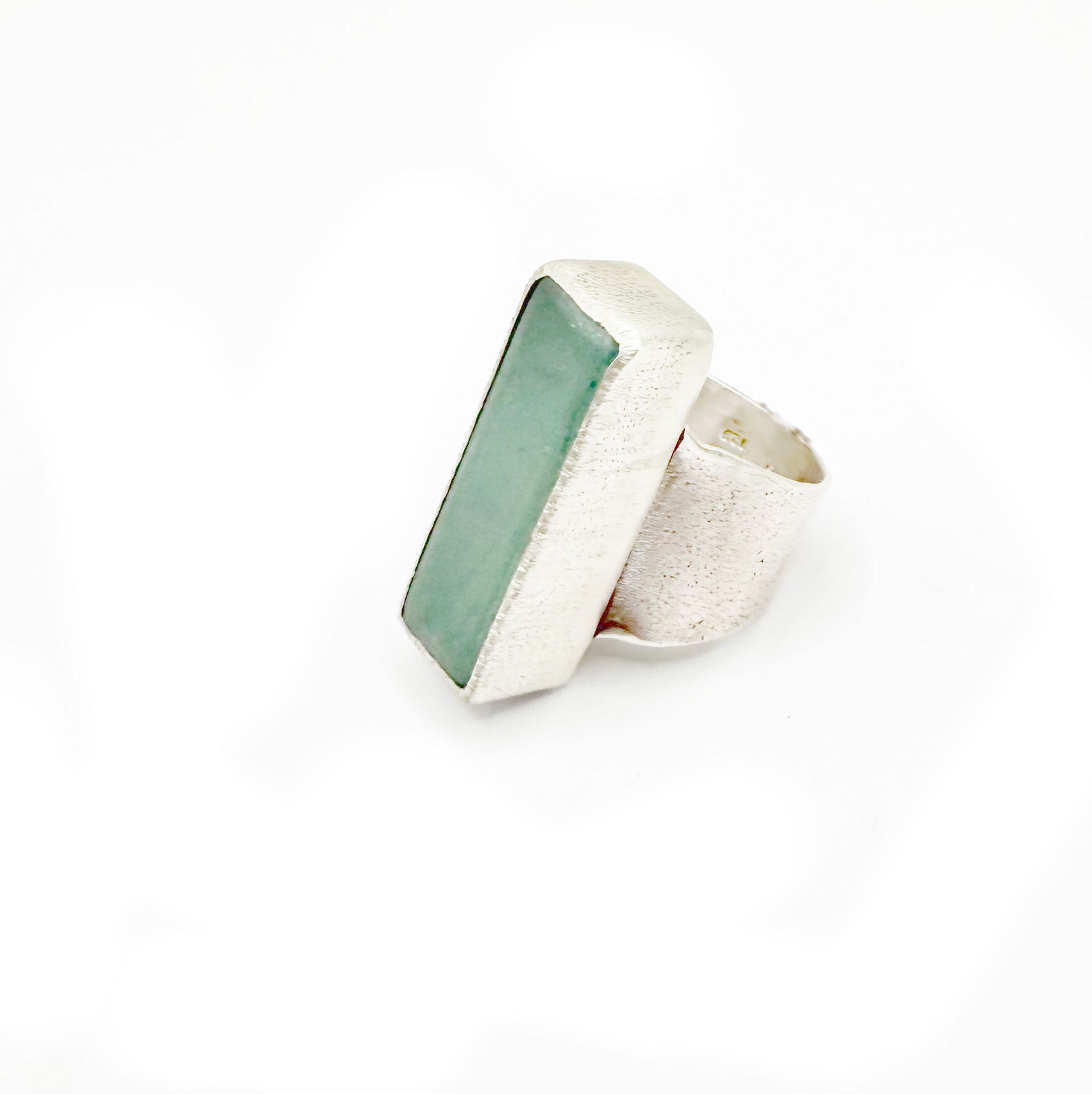 Bold Sterling Silver Signet Ring Featuring Rough Chalcedony – One-of-a-Kind Design IV
