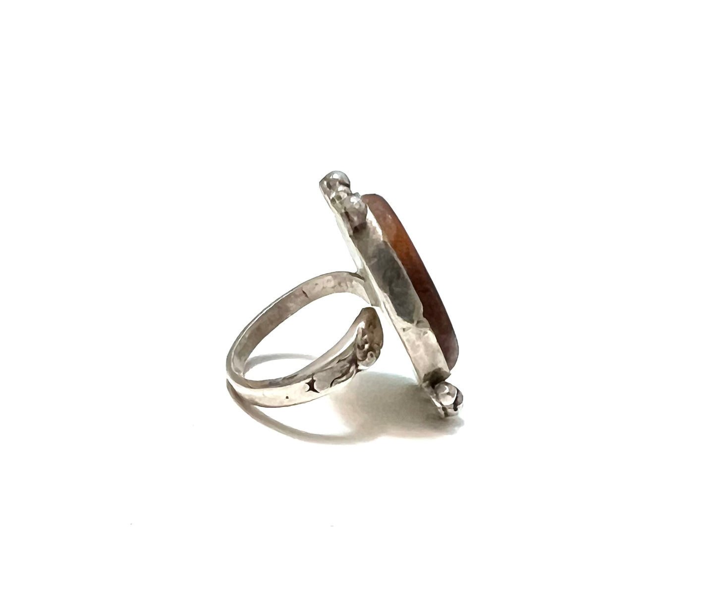 Cherry Wood Sterling Ring open shank