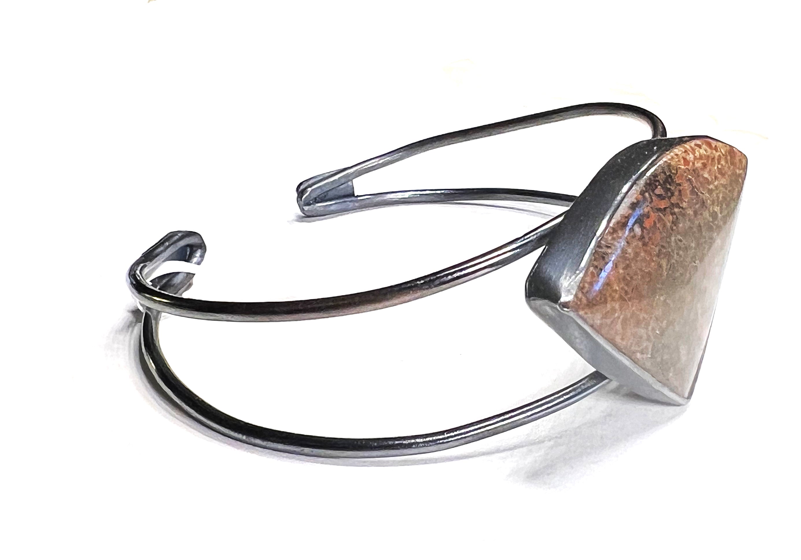 Sterling Dino Bone Cuff – Handcrafted Sterling Silver Bracelet with Prehistoric Elegance