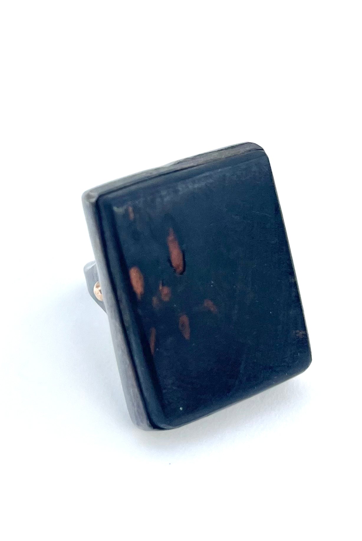 Ebony and Oxidized Sterling Silver with 14K Gold Signet Ring – Timeless Modern-Classic Jewelry