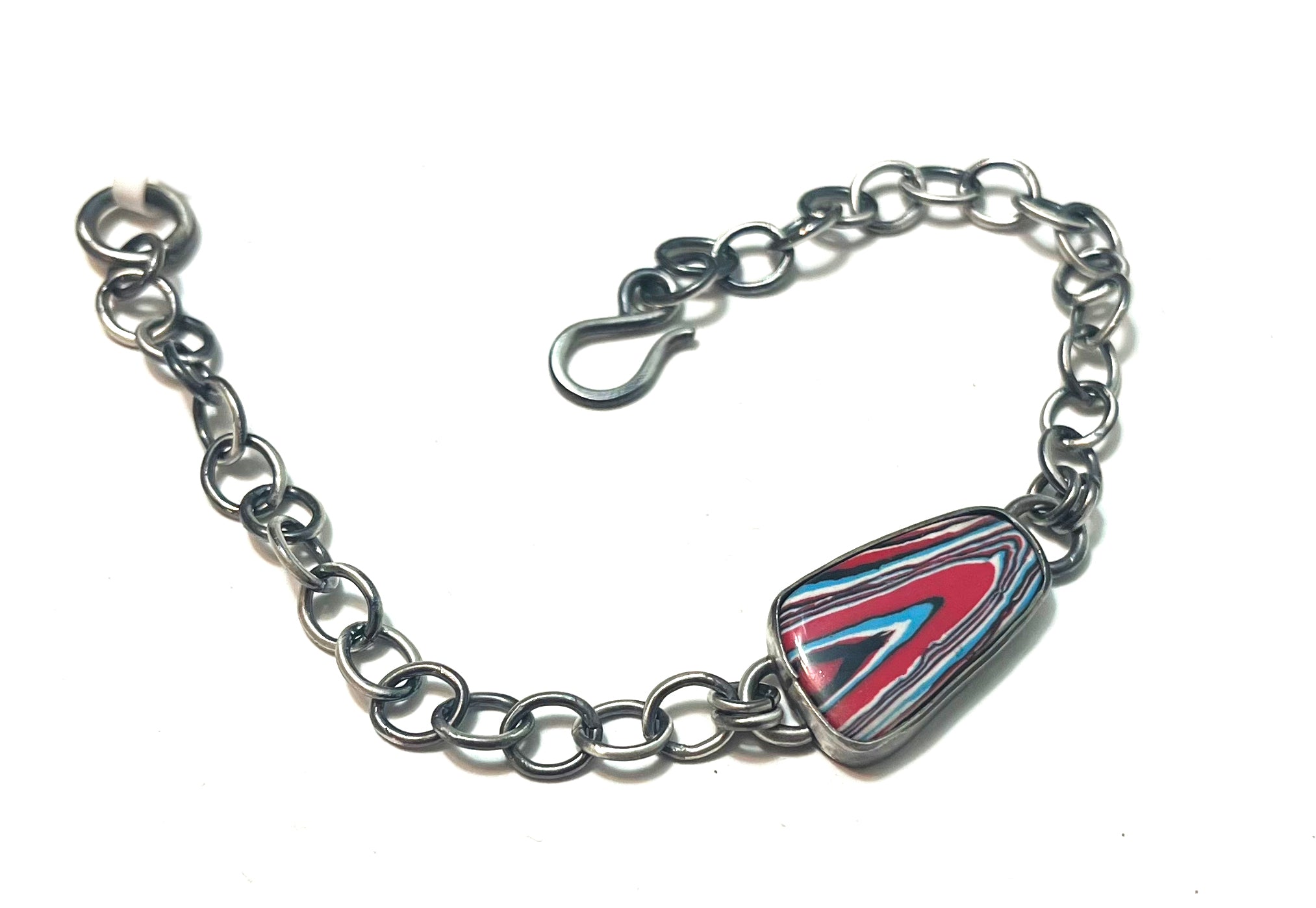 Fordite Sterling Silver Bracelet – Unique Motor City Keepsake Celebrating Industrial America