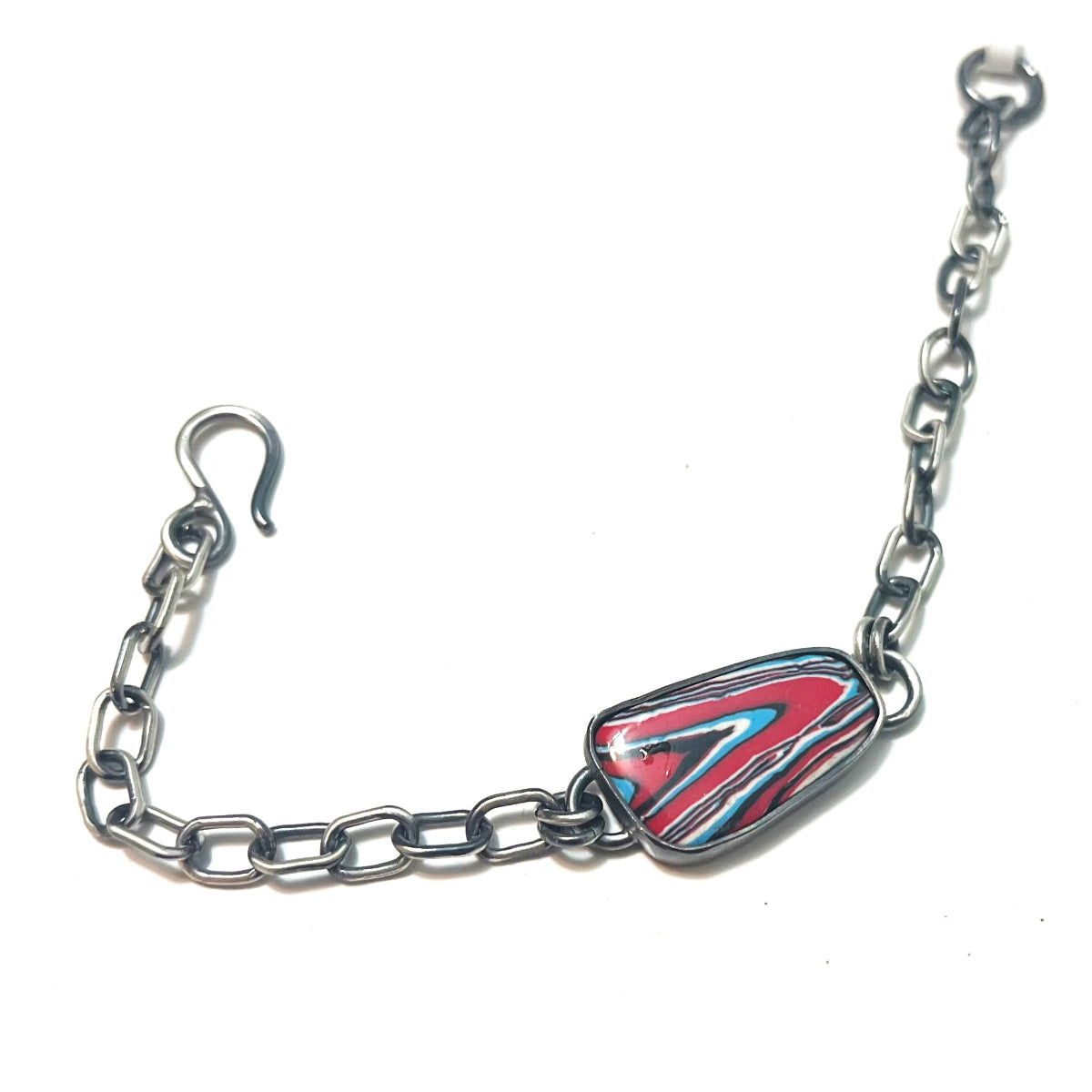 Fordite Sterling Silver Bracelet – Unique Motor City Keepsake Celebrating Industrial America