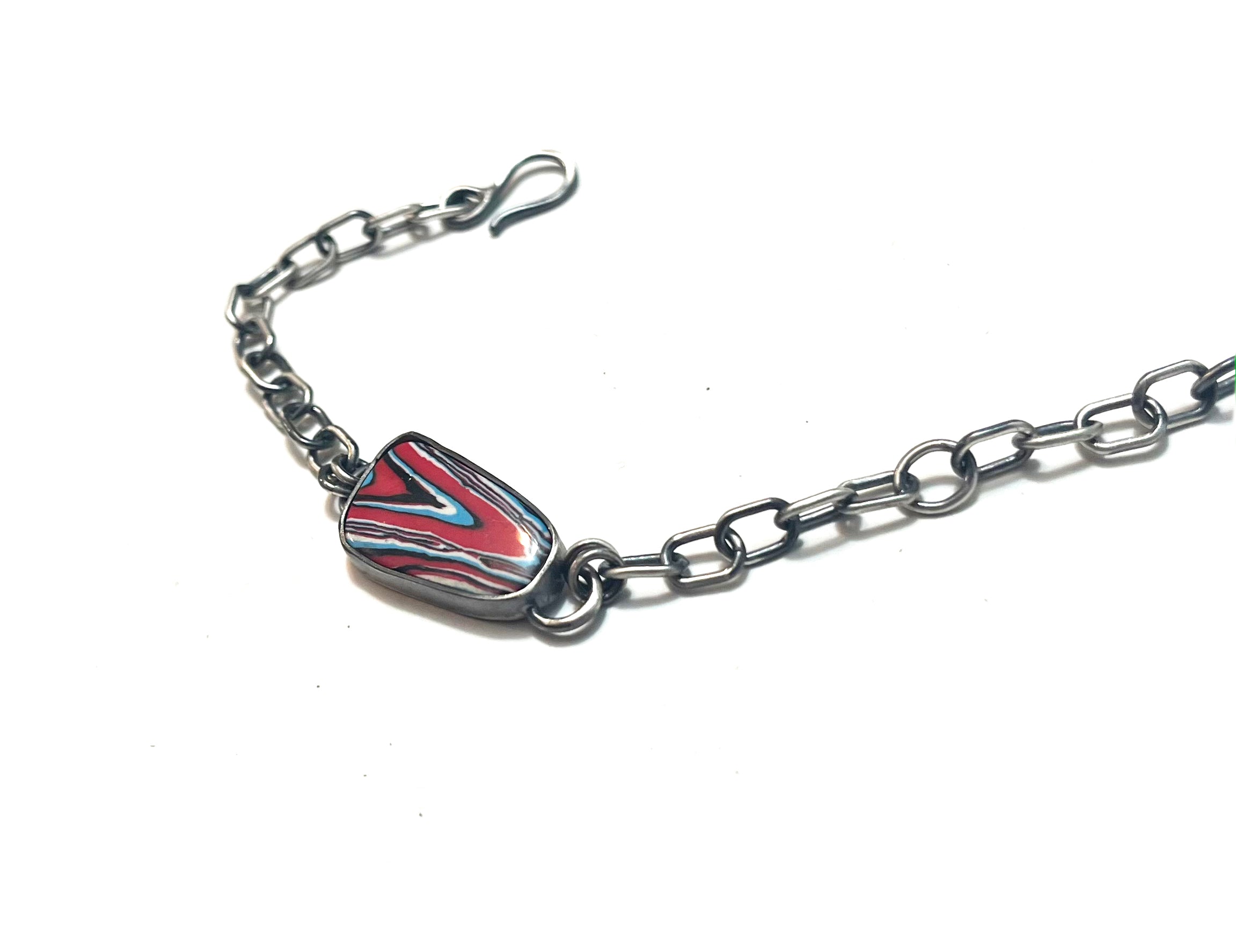 Fordite Sterling Silver Bracelet – Unique Motor City Keepsake Celebrating Industrial America