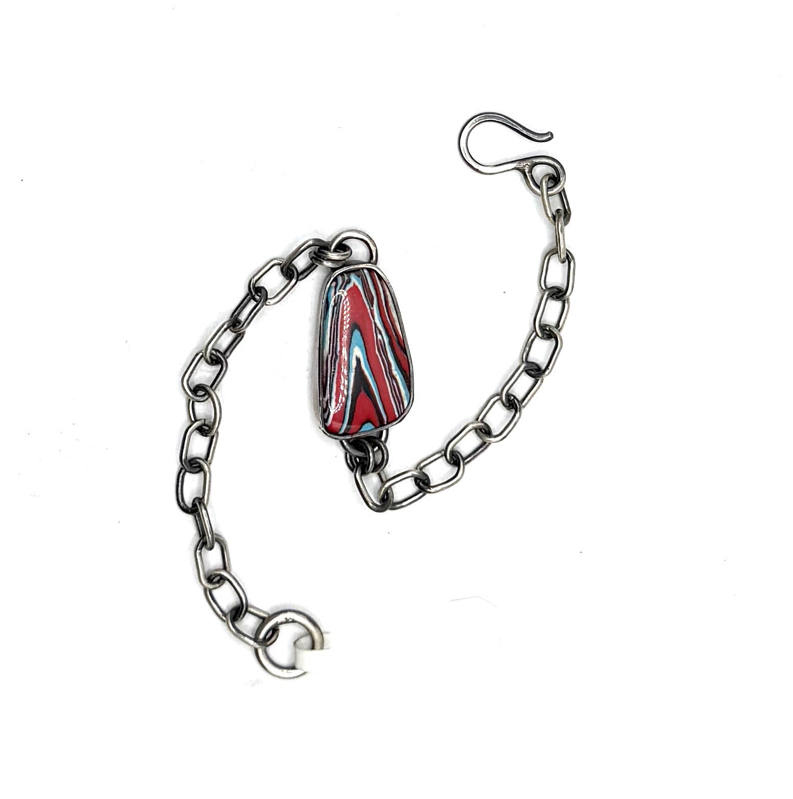 Fordite Sterling Silver Bracelet – Unique Motor City Keepsake Celebrating Industrial America