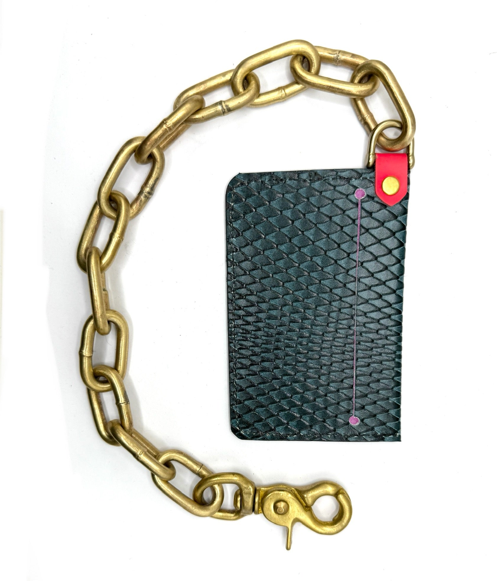 Fine Arzt x Haus of Jung | Solid Brass Wallet Chain + Textured Leather Wallet