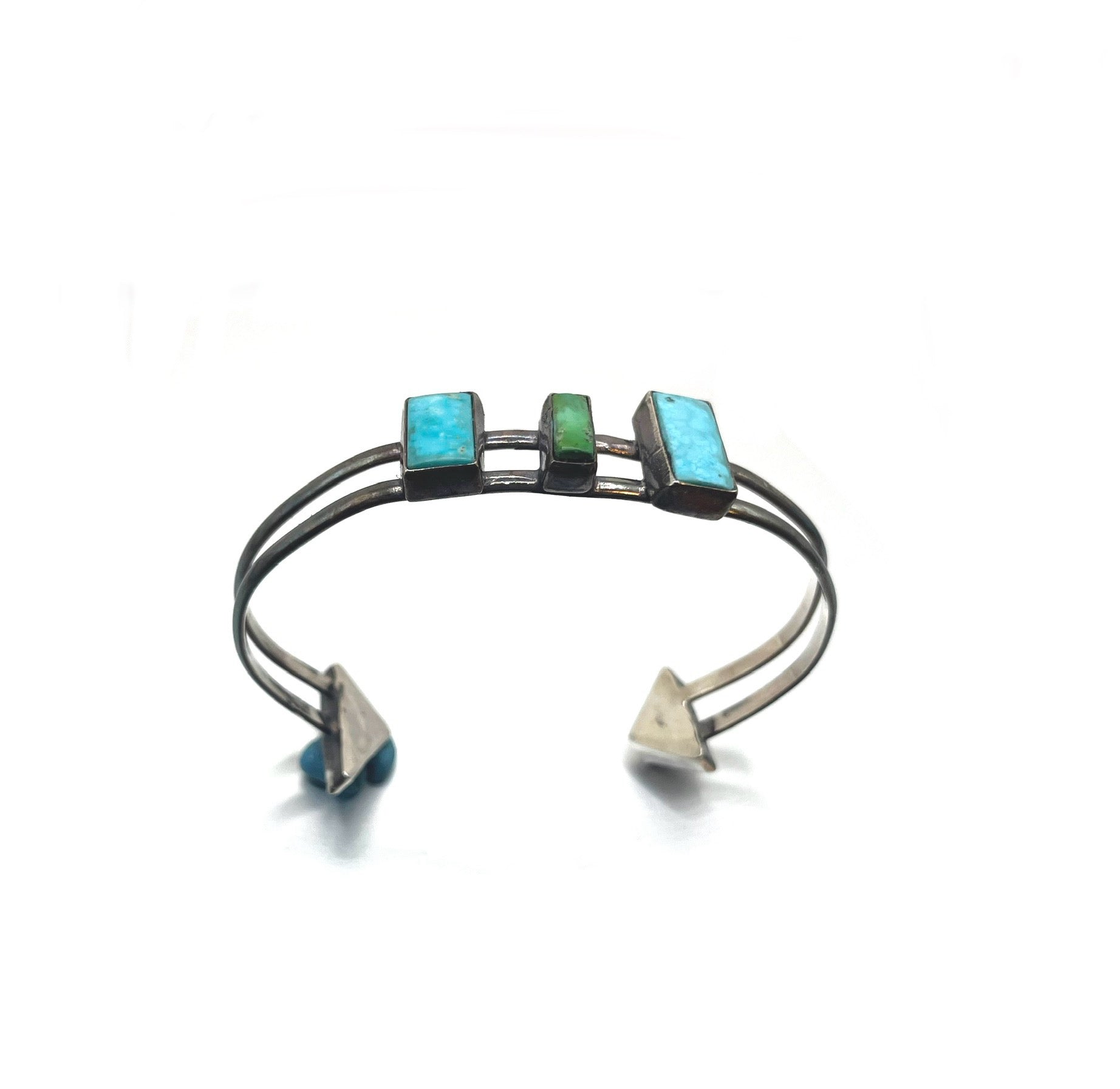 Sonoran Gold Turquoise and Meteorite Sterling Silver Cuff – Handmade Statement Jewelry