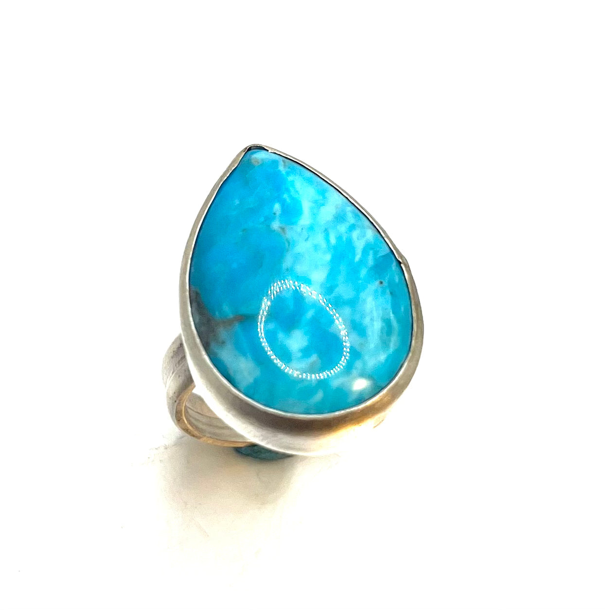 Kingman Turquoise Double Band Ring – Handcrafted Sterling Silver Southwest Jewelry