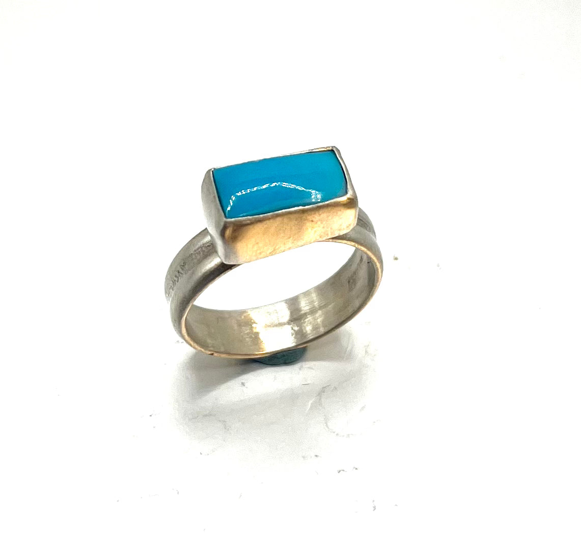 Rect. Kingman Turquoise Double Band 2