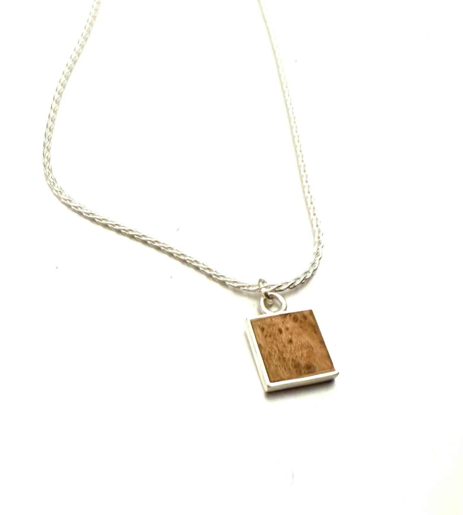 Cherry square pendant, small (6mm)