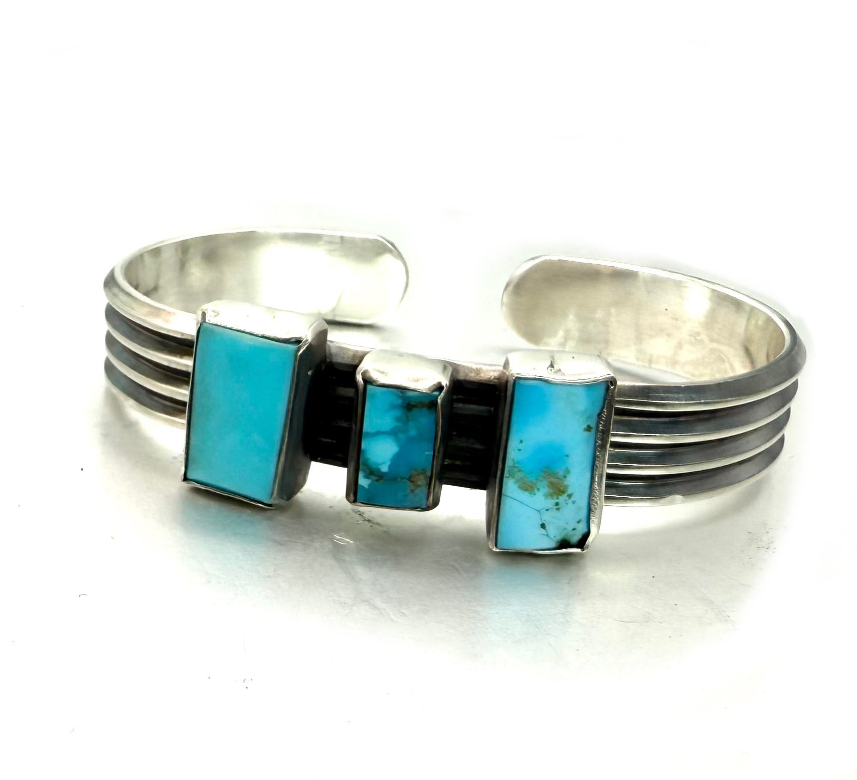 Sonoran Gold Turquoise Sterling Silver Cuff – Handmade Artisan Jewelry from Northern Mexico