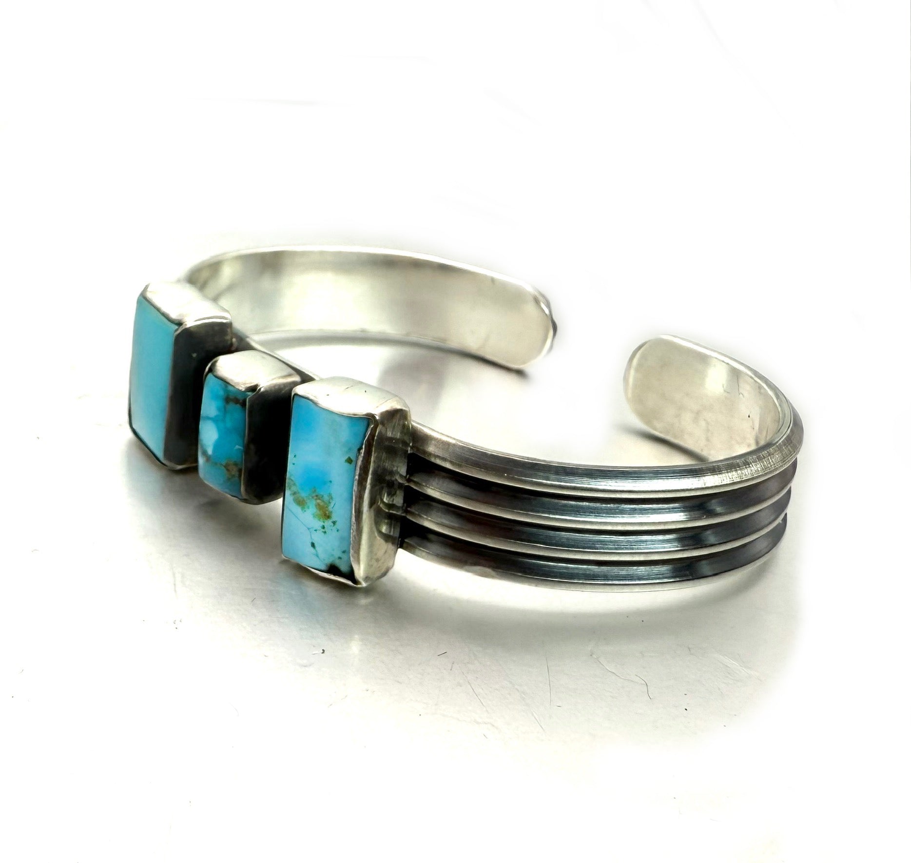 Sonoran Gold Turquoise Sterling Silver Cuff – Handmade Artisan Jewelry from Northern Mexico