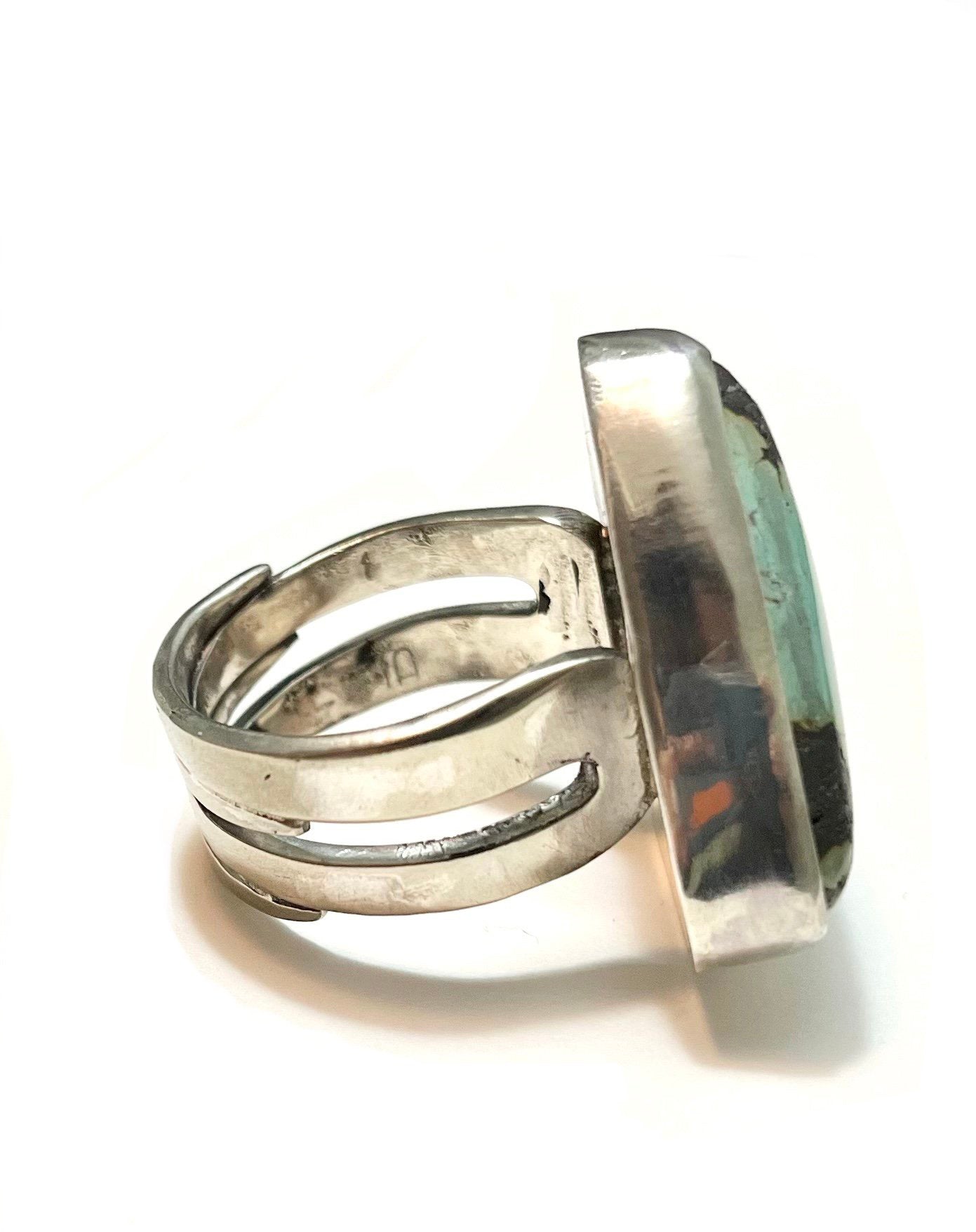 Turquoise Triangle Fork Ring