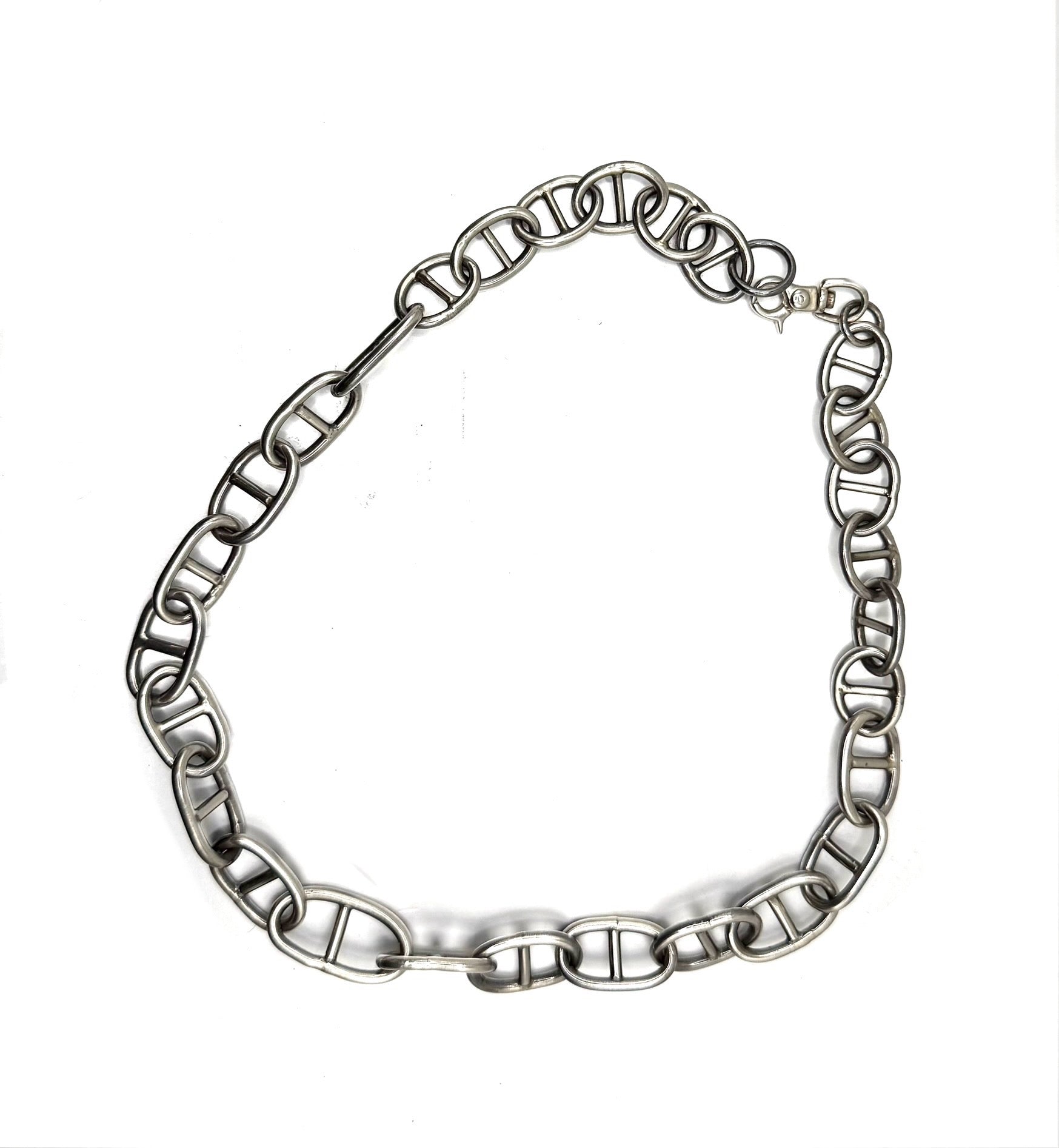 Handmade Sterling Silver Marine Chain Necklace | Artisan 925 Jewelry_ Oxidized