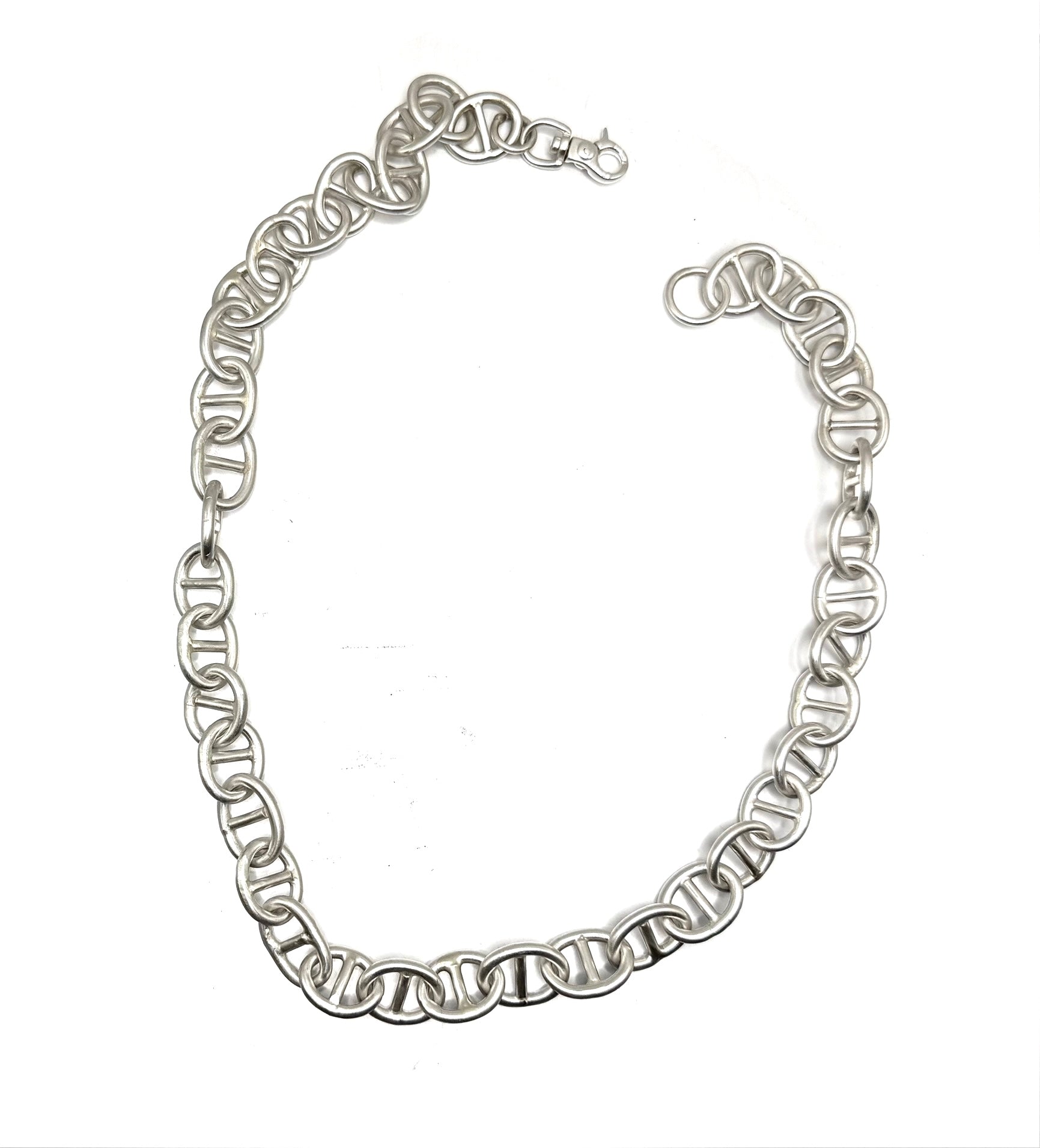 Handmade Sterling Silver Marine Chain Necklace | Artisan 925 Jewelry