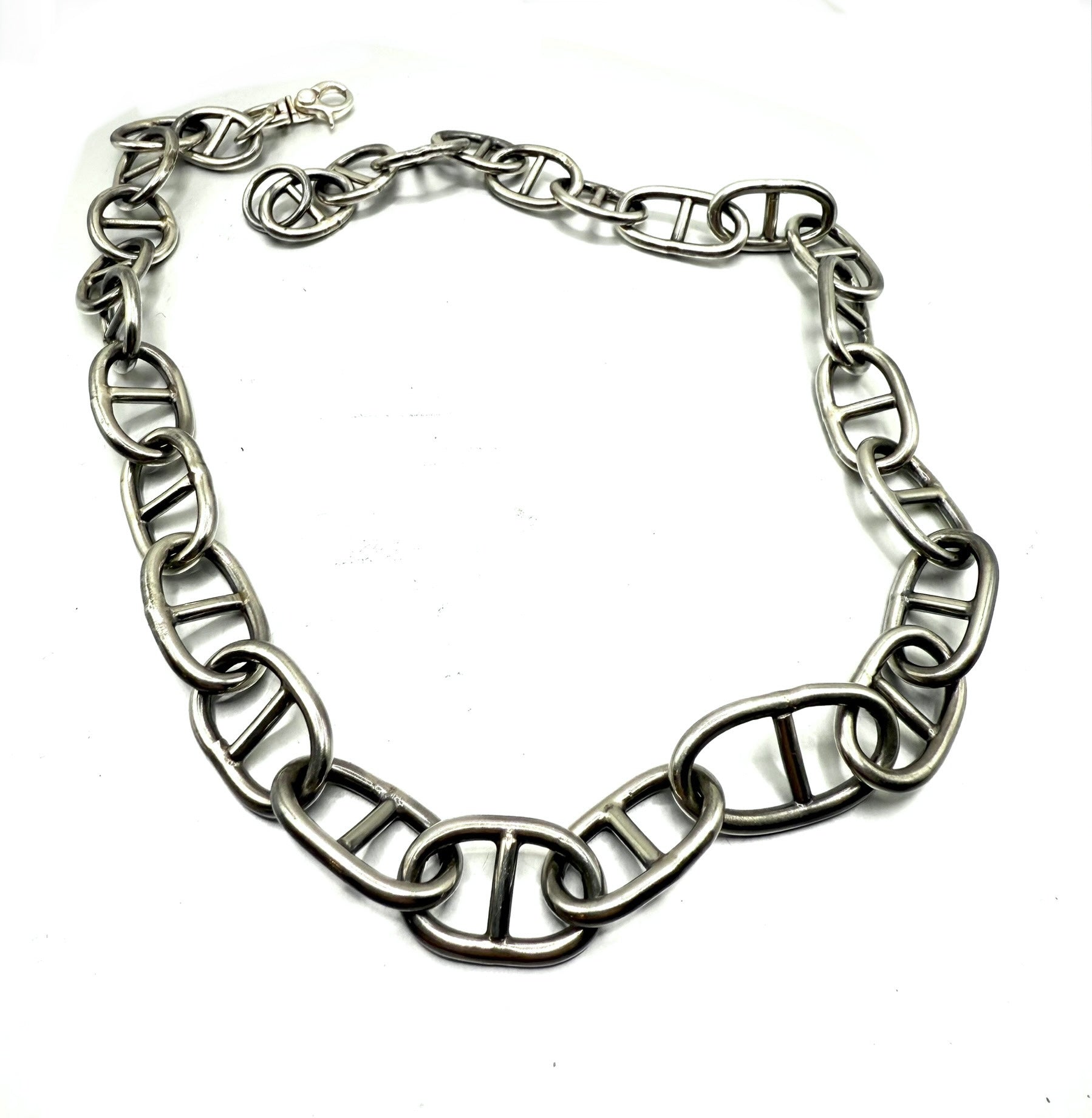 Handmade Sterling Silver Marine Chain Necklace | Artisan 925 Jewelry_ Oxidized