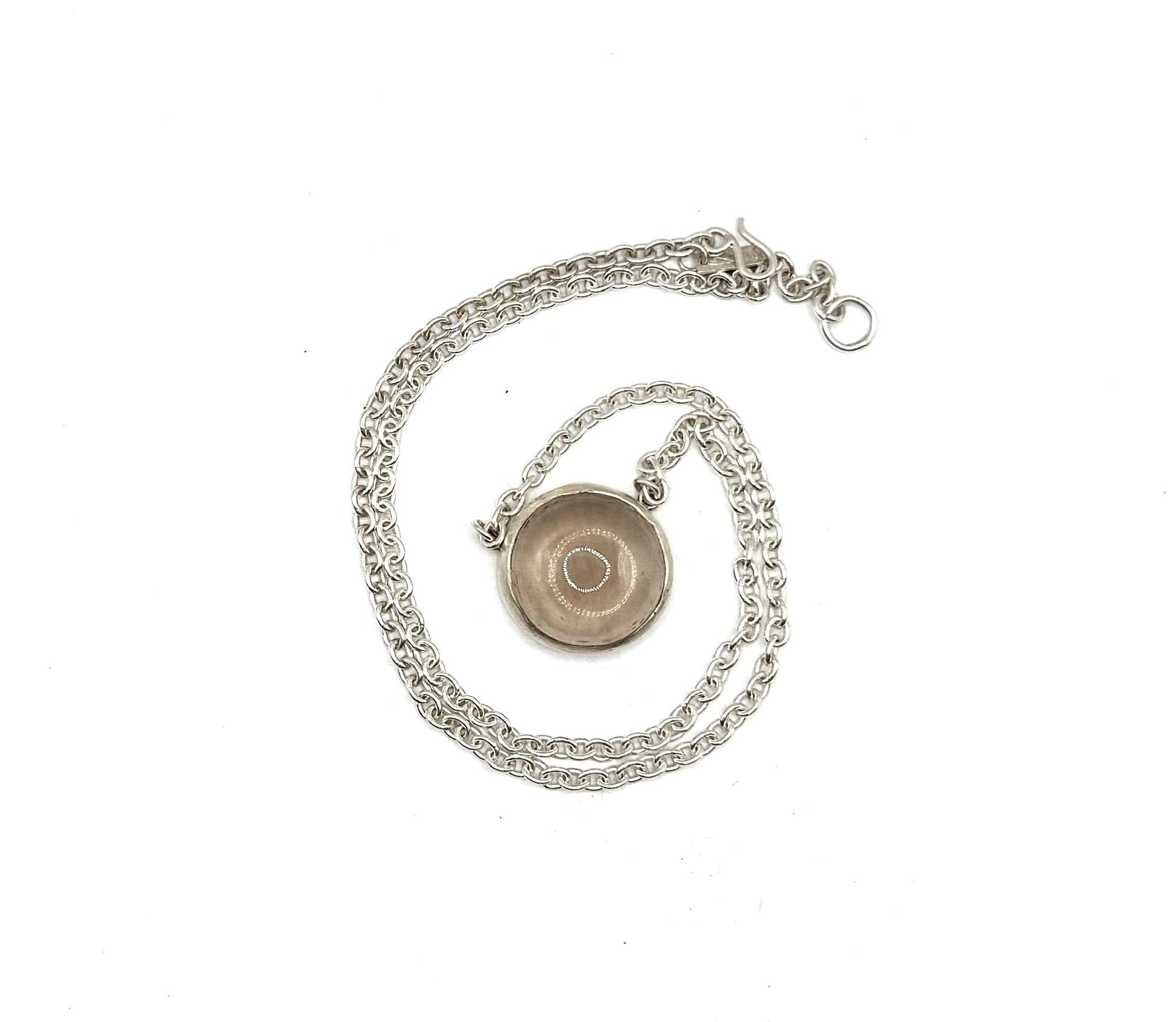 Smokey Quartz Pendant Necklace – Handmade Sterling Silver Cable Chain, 18" with Hook Clasp