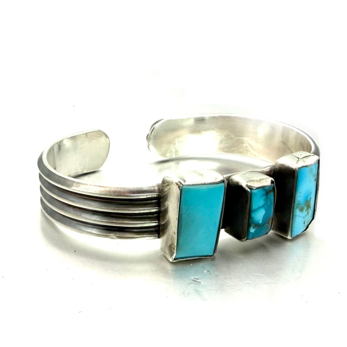Sonoran Gold Turquoise Sterling Silver Cuff – Handmade Artisan Jewelry from Northern Mexico