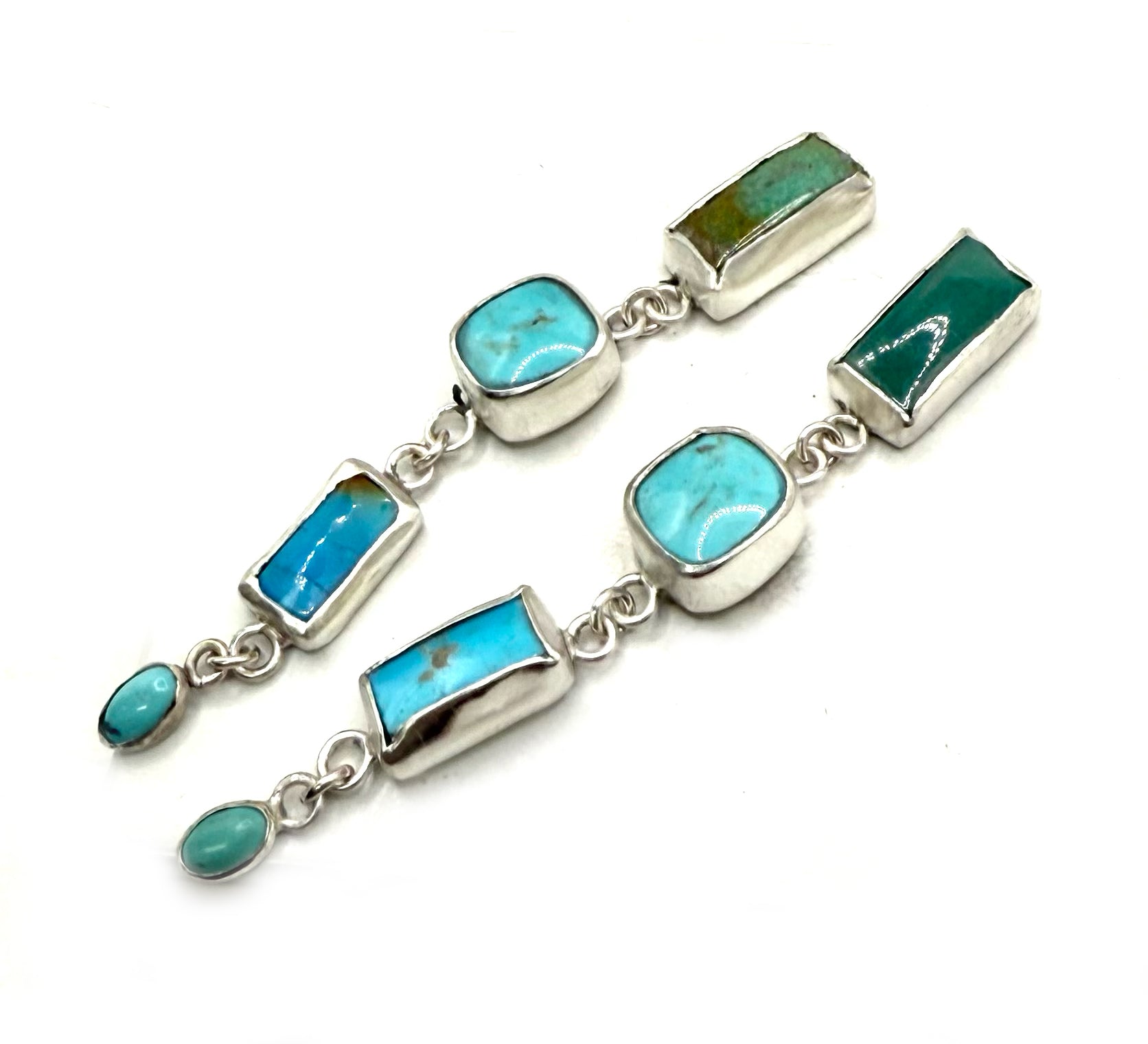 Sonoran Turquoise Drop Studs Square