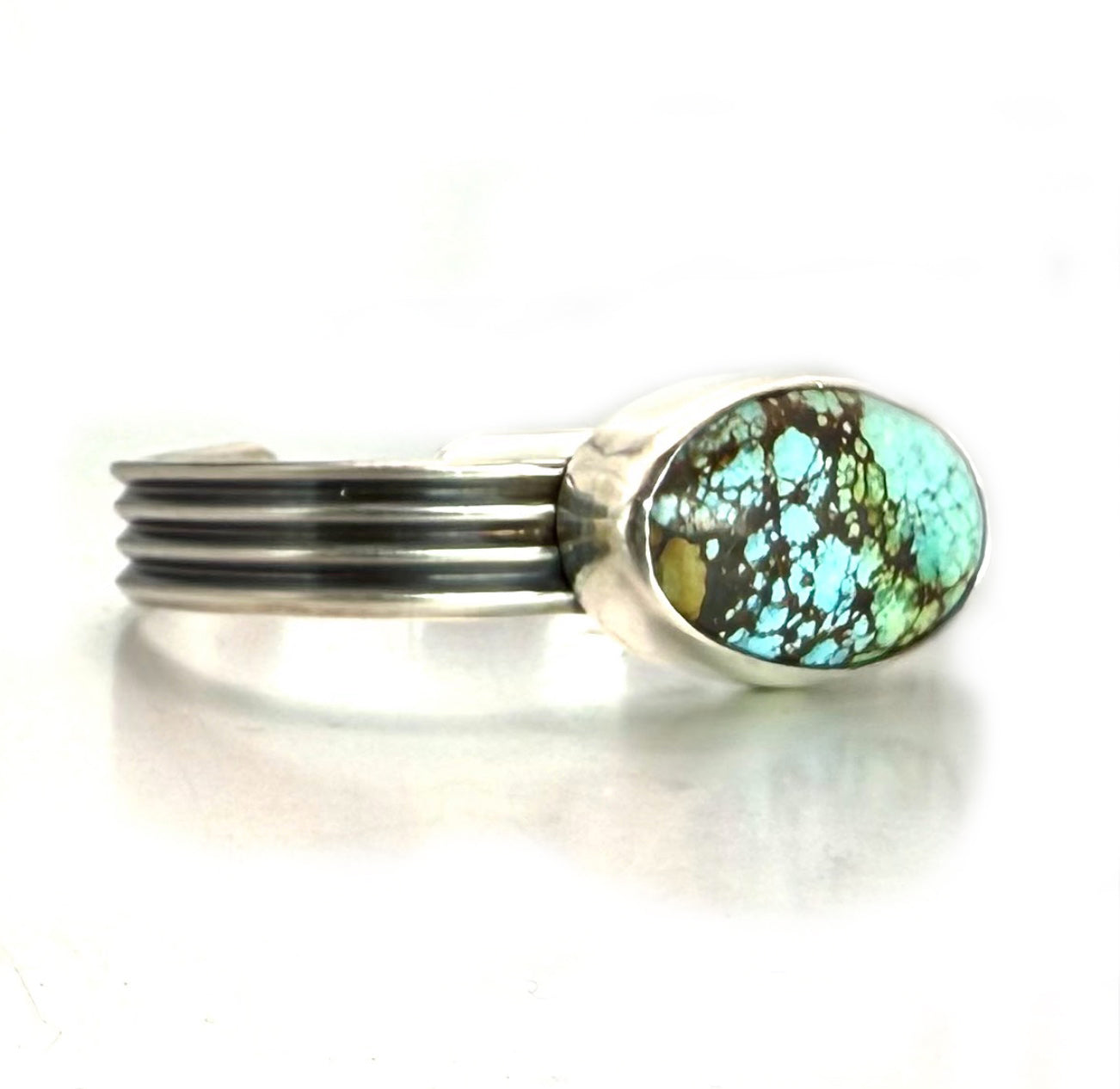 Blue Treasure Mountain Turquoise Sterling Silver Cuff – Handmade Artisan Jewelry