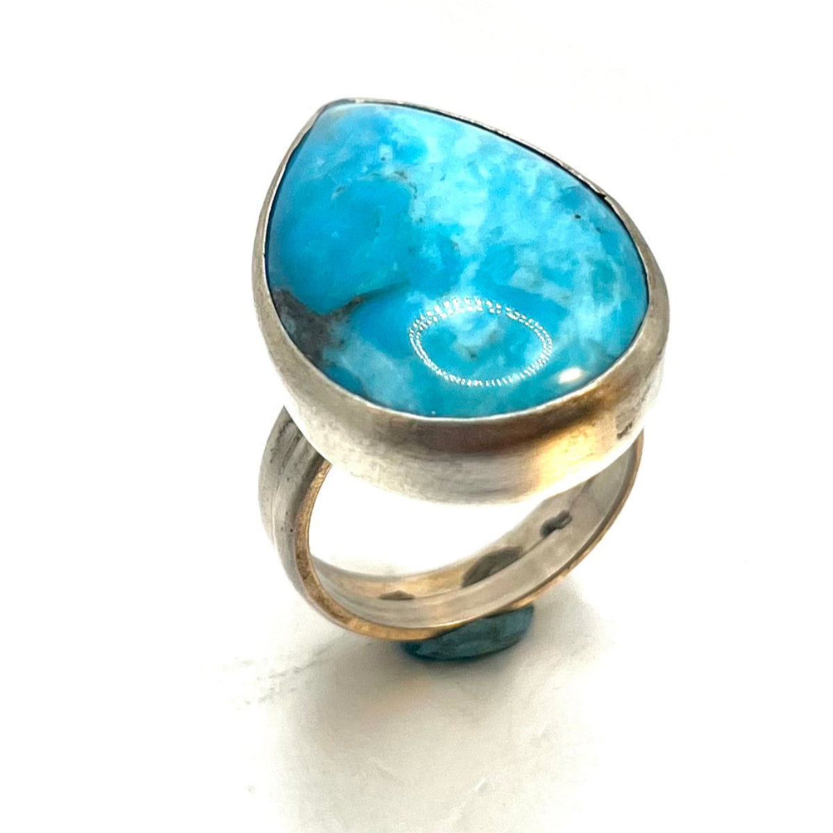 Kingman Turquoise Double Band Ring – Handcrafted Sterling Silver Southwest Jewelry