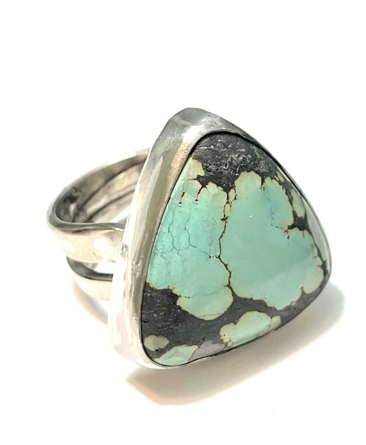 Turquoise Triangle Fork Ring