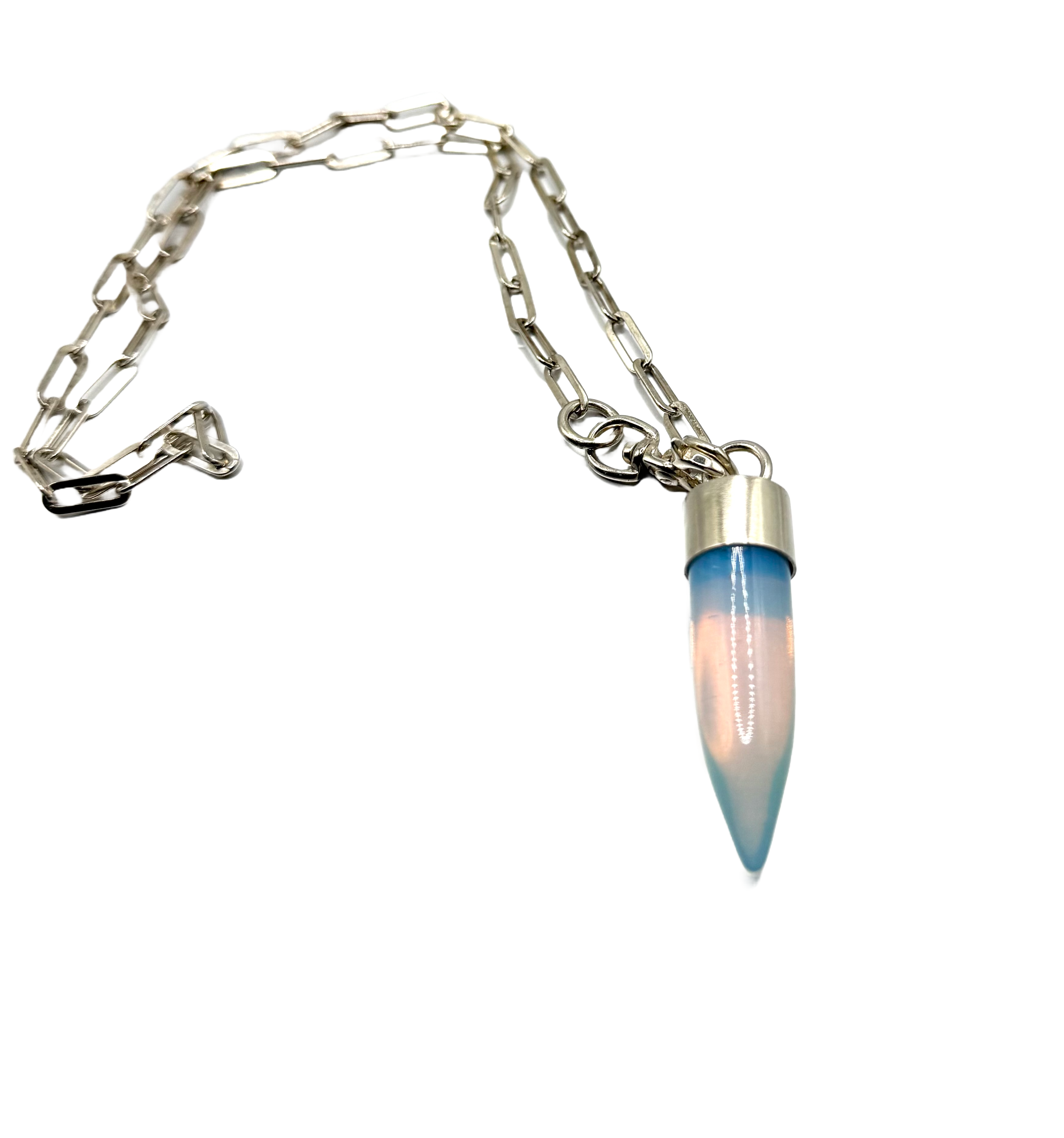 Handmade Sterling Silver Necklace with Opalite Pendant