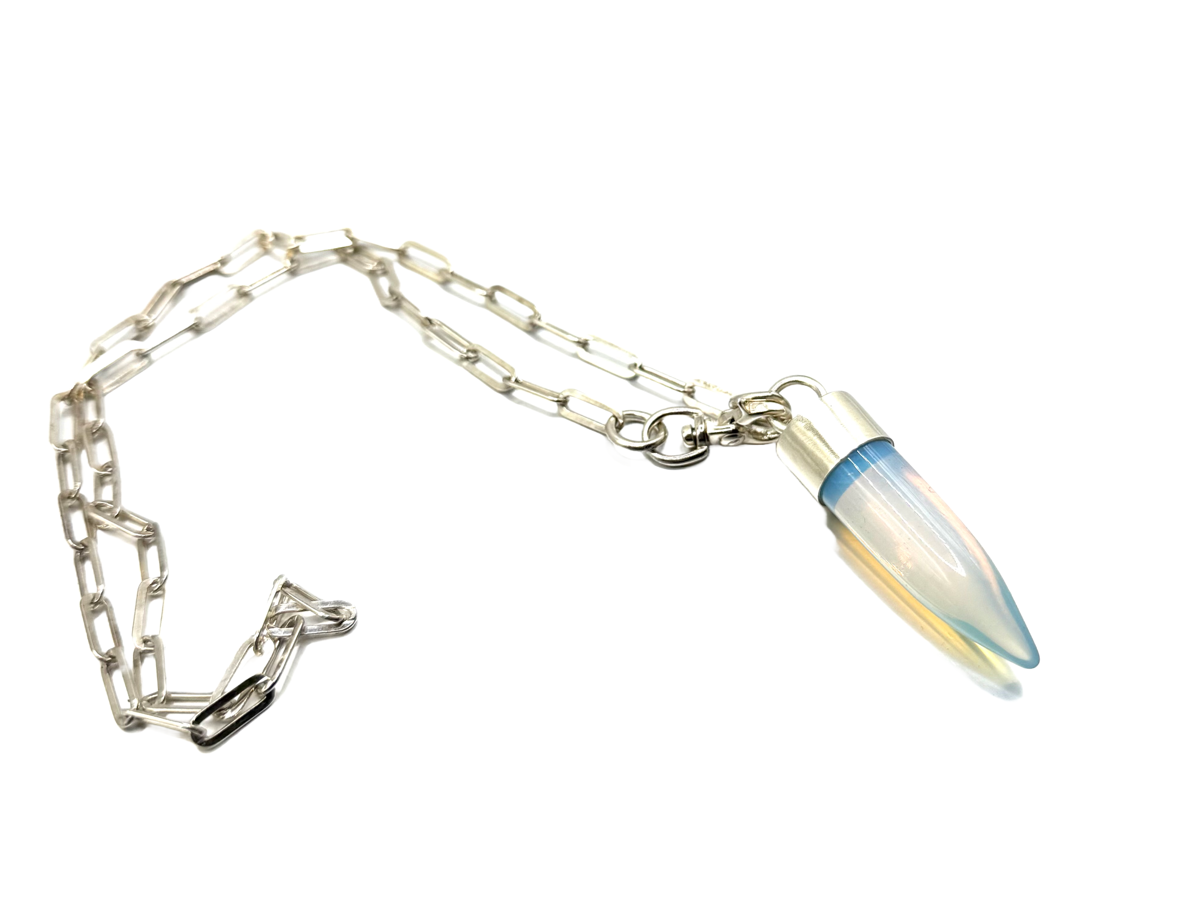 Handmade Sterling Silver Necklace with Opalite Pendant