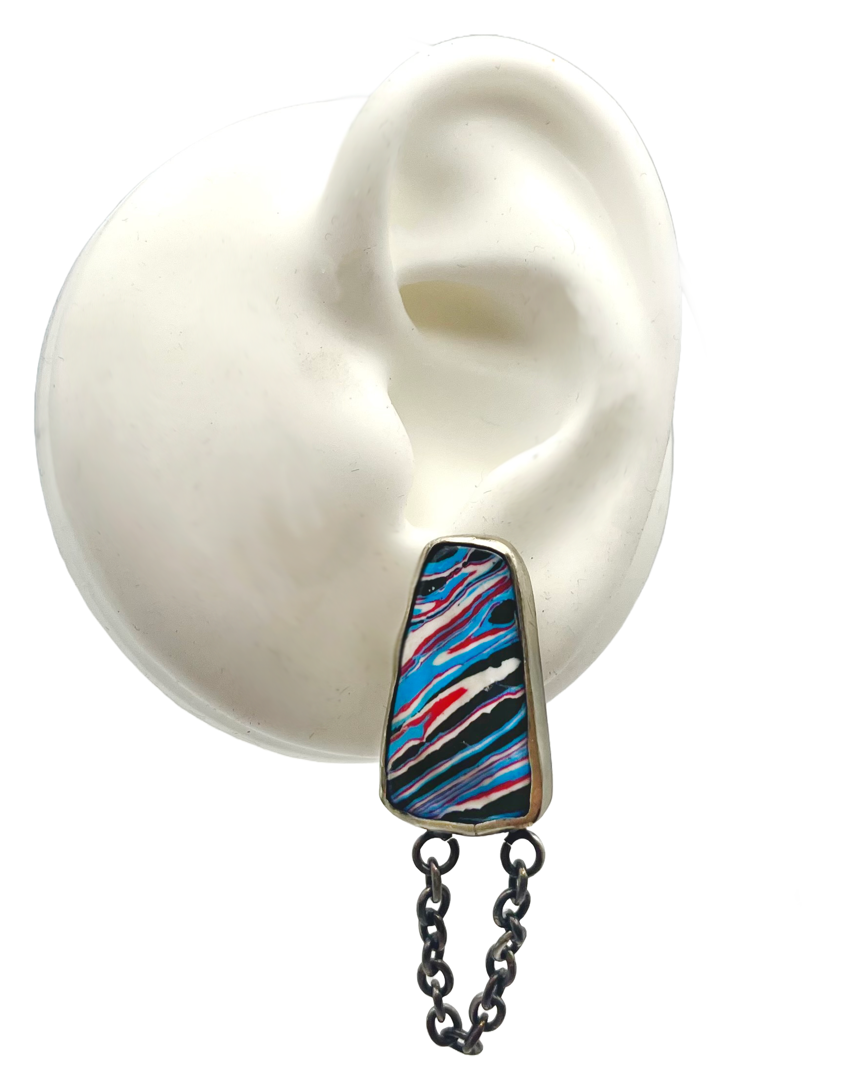 Fordite Chain Dangle Earrings