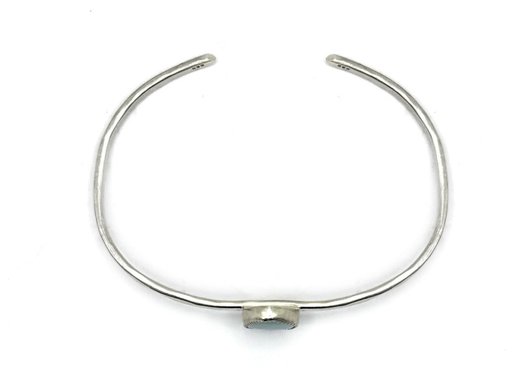 Simple Sterling Silver Cuff with Turquoise