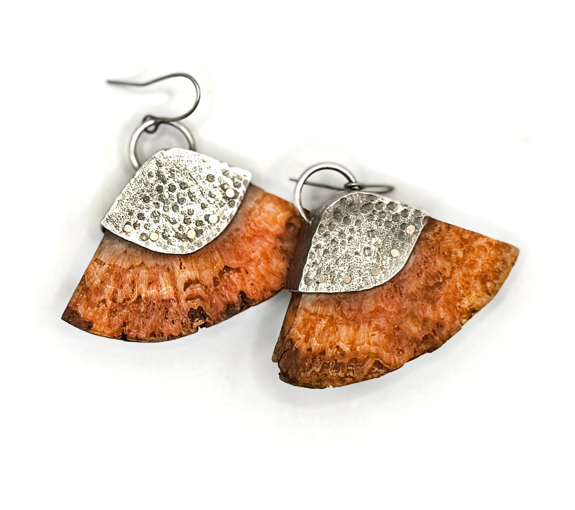 Hickory Burl Earrings: Triangles