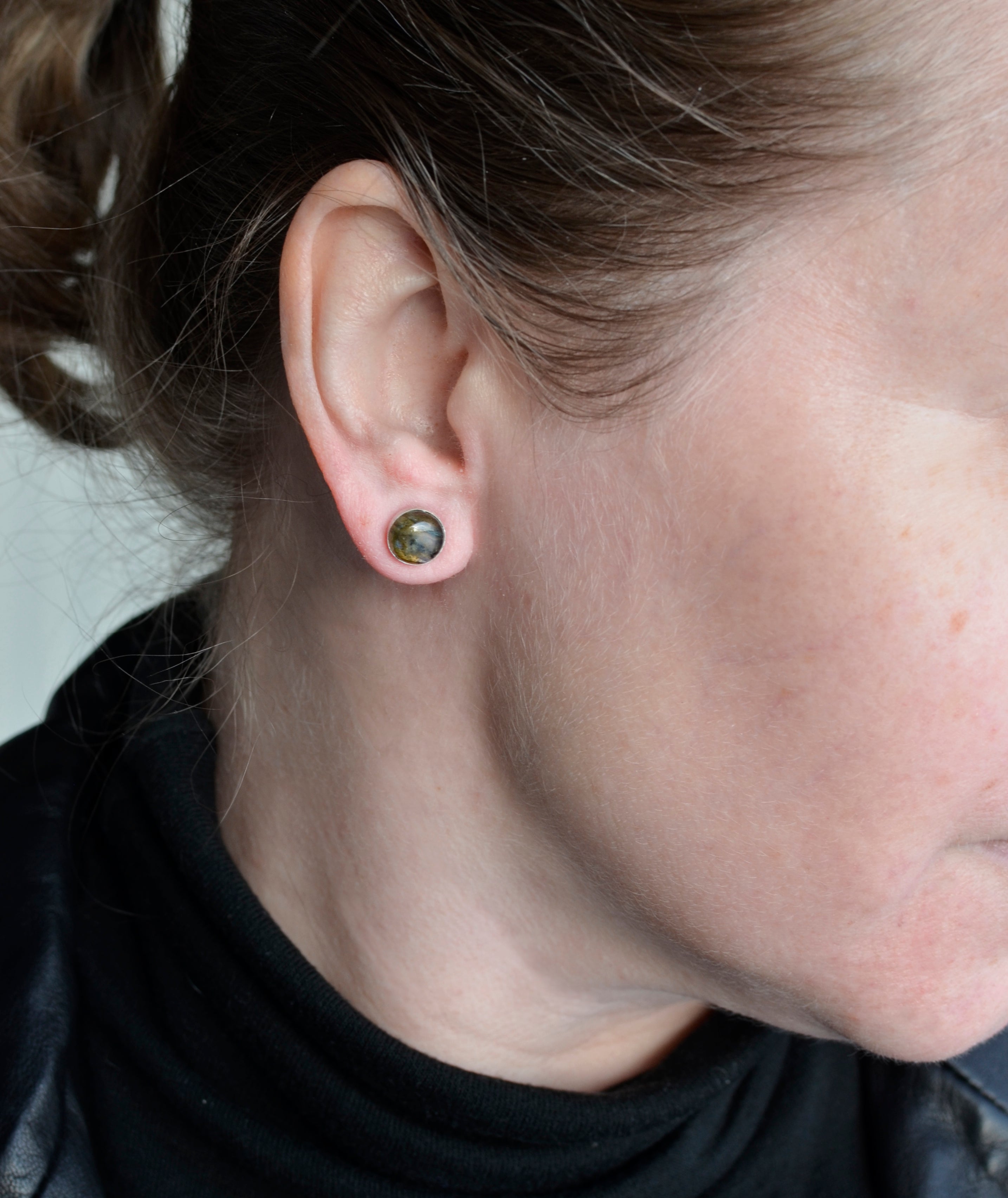 Labradorite Studs- Sterling Silver