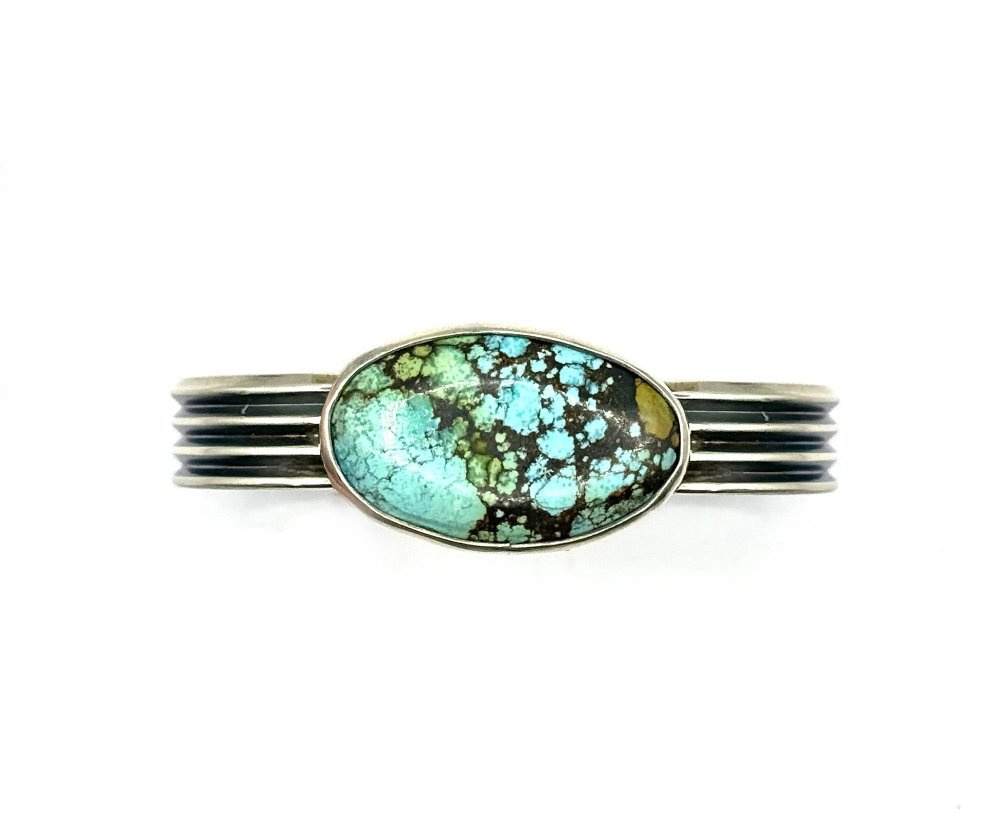 Blue Treasure Mountain Turquoise Sterling Silver Cuff – Handmade Artisan Jewelry