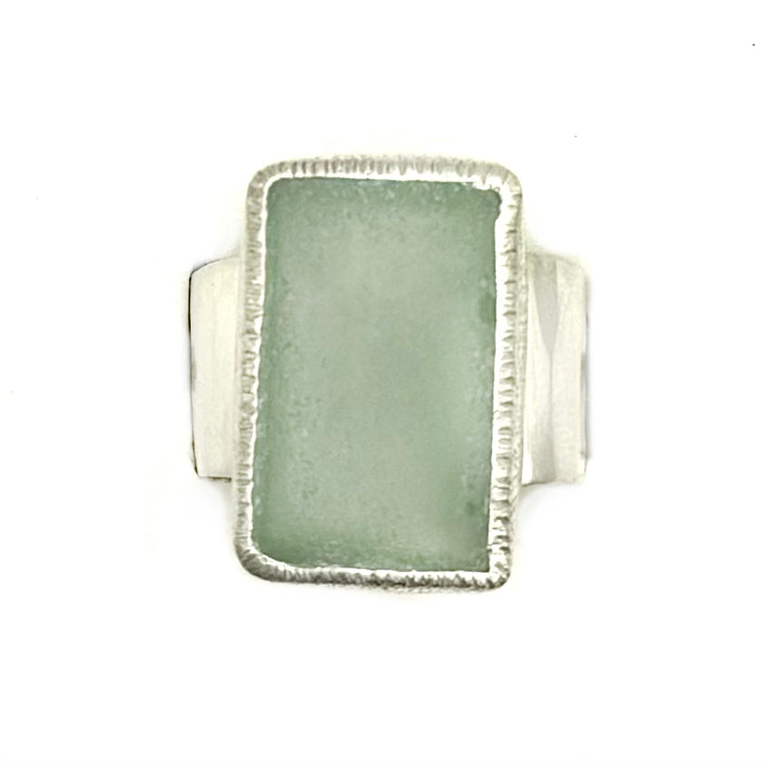 Bold Sterling Silver Signet Ring Featuring Rough Chalcedony – One-of-a-Kind Design