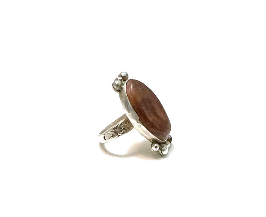 Cherry Wood Sterling Ring open shank