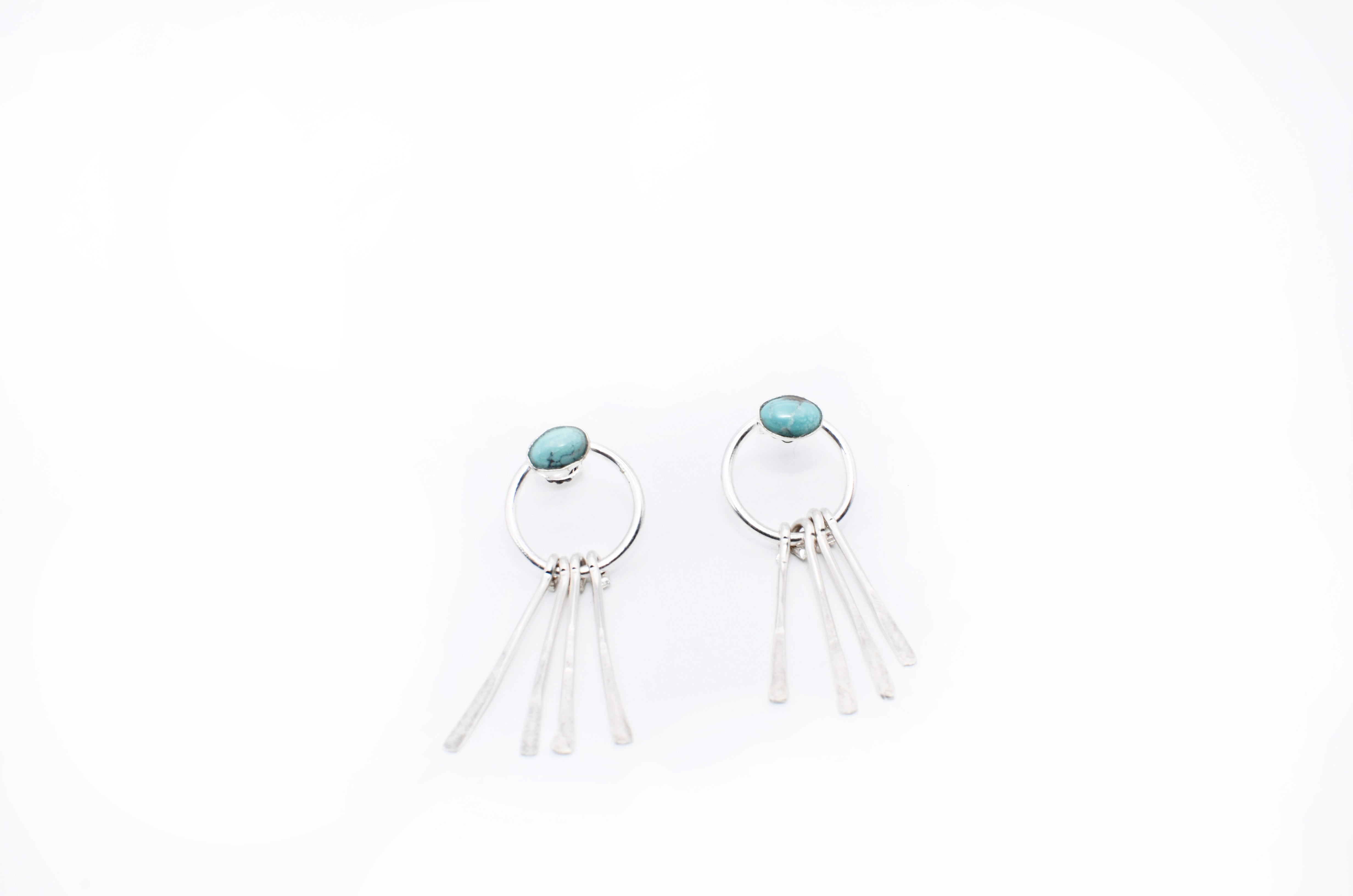 Fringe Sterling Silver Turquoise Earrings