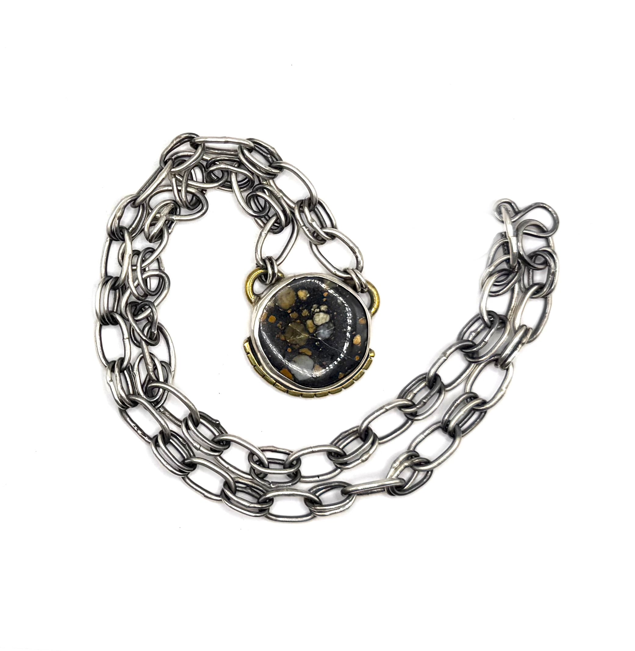 Dark Moon Turquoise Necklace – Handmade Recycled Sterling Silver Jewelry