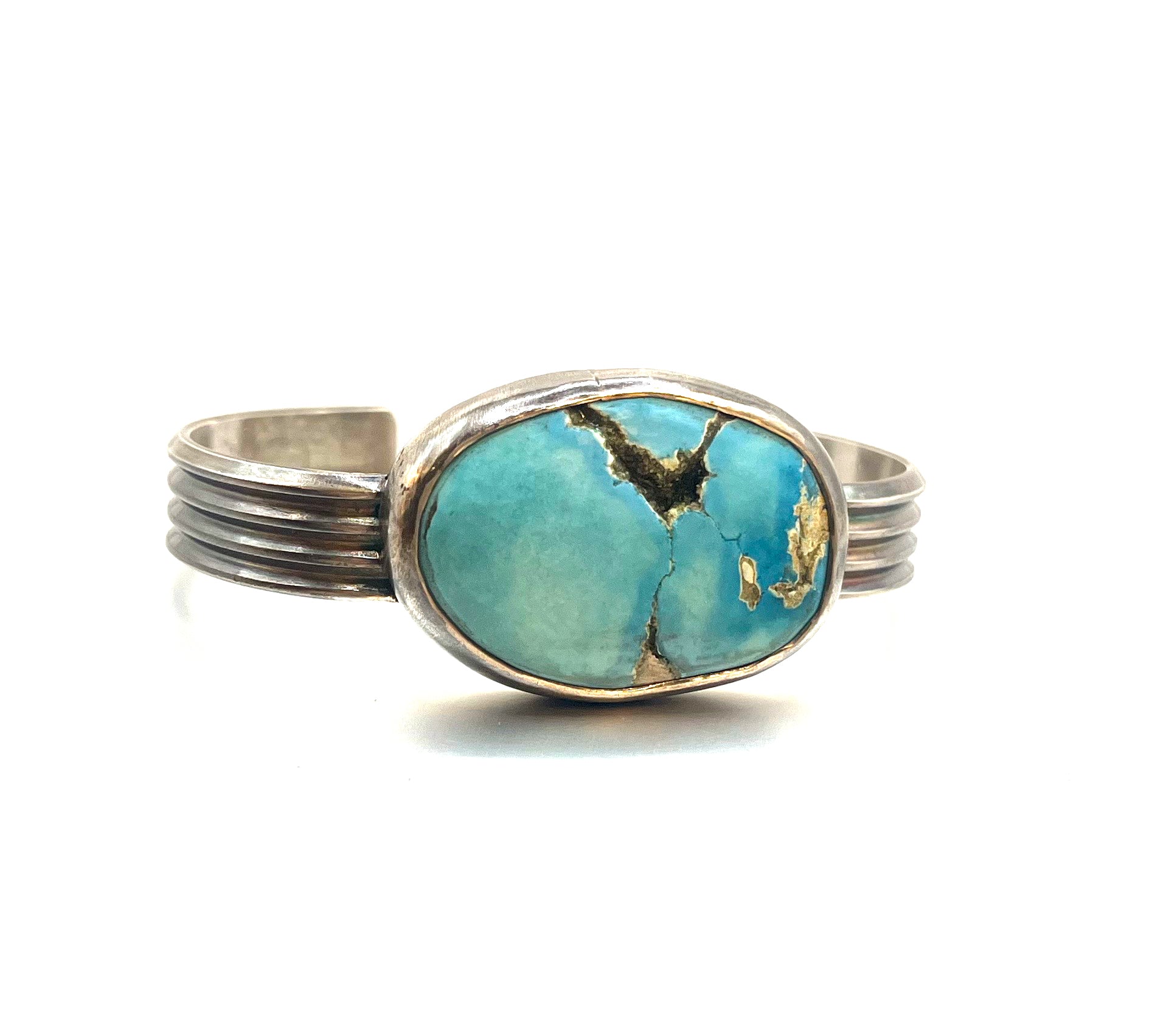 Triple Band Cloud Mountain Turquoise Cuff