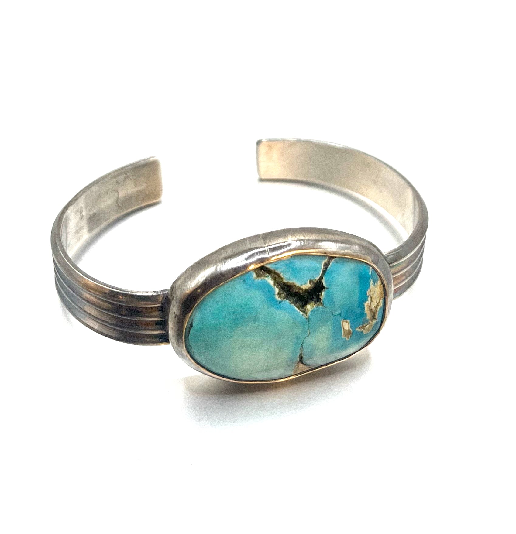 Triple Band Cloud Mountain Turquoise Cuff