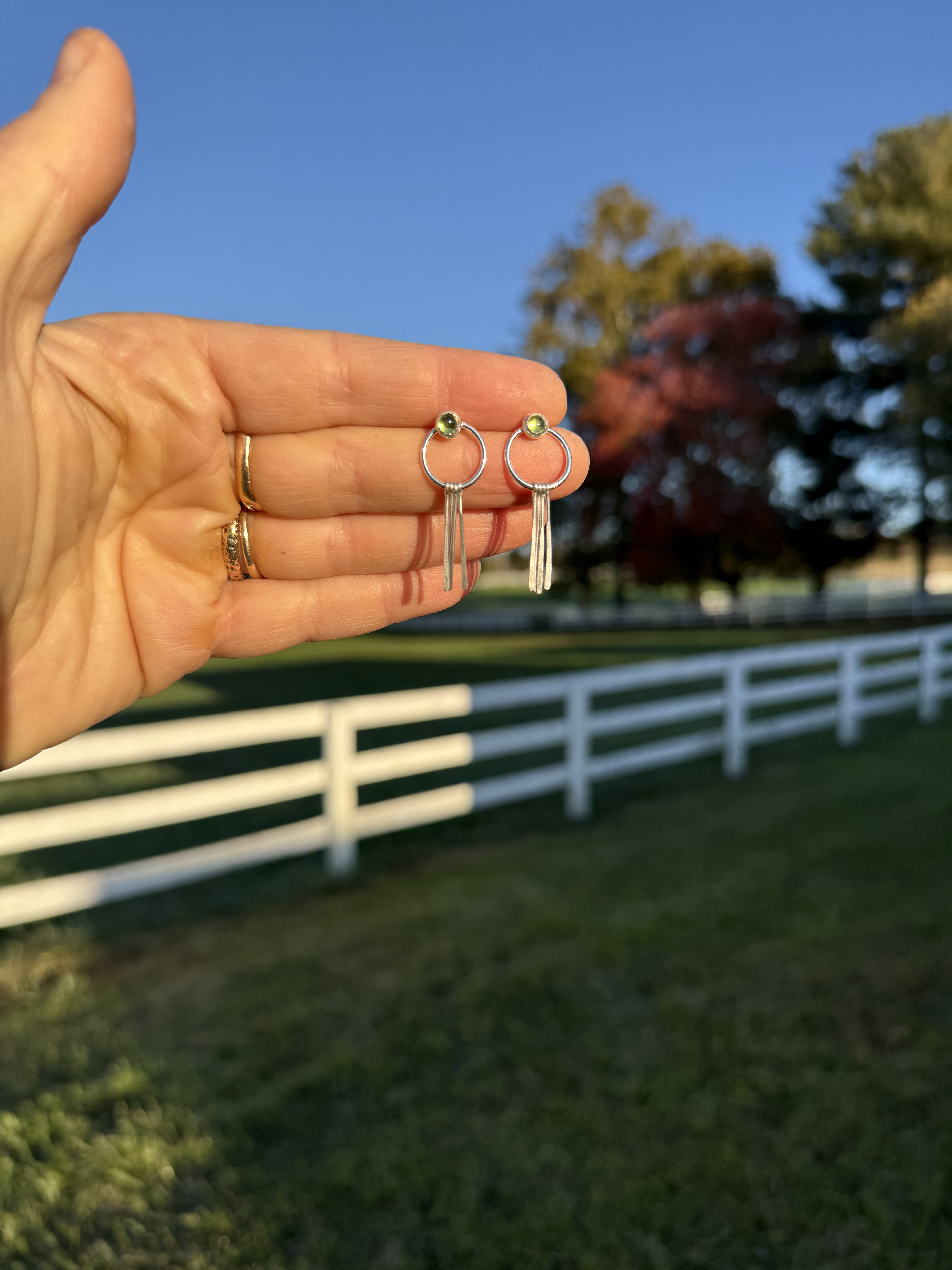 Fringe Sterling Peridot Earrings