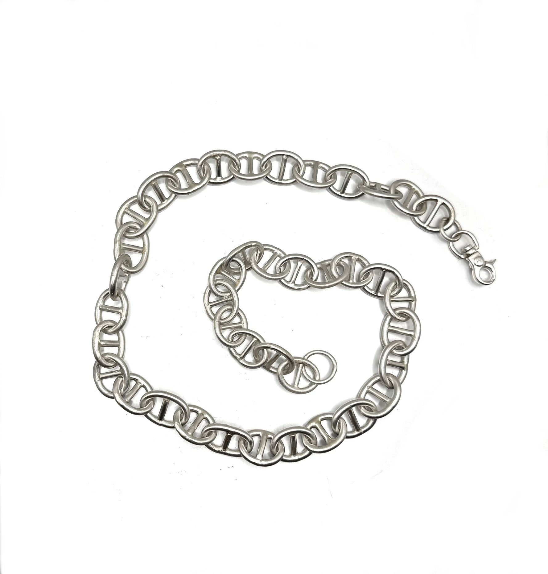 Handmade Sterling Silver Marine Chain Necklace | Artisan 925 Jewelry