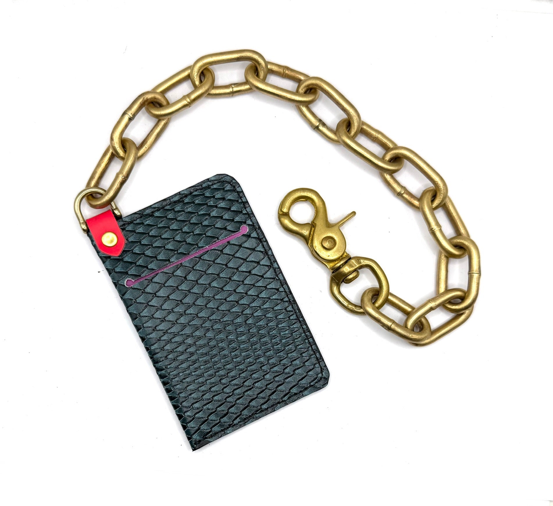Fine Arzt x Haus of Jung | Solid Brass Wallet Chain + Textured Leather Wallet