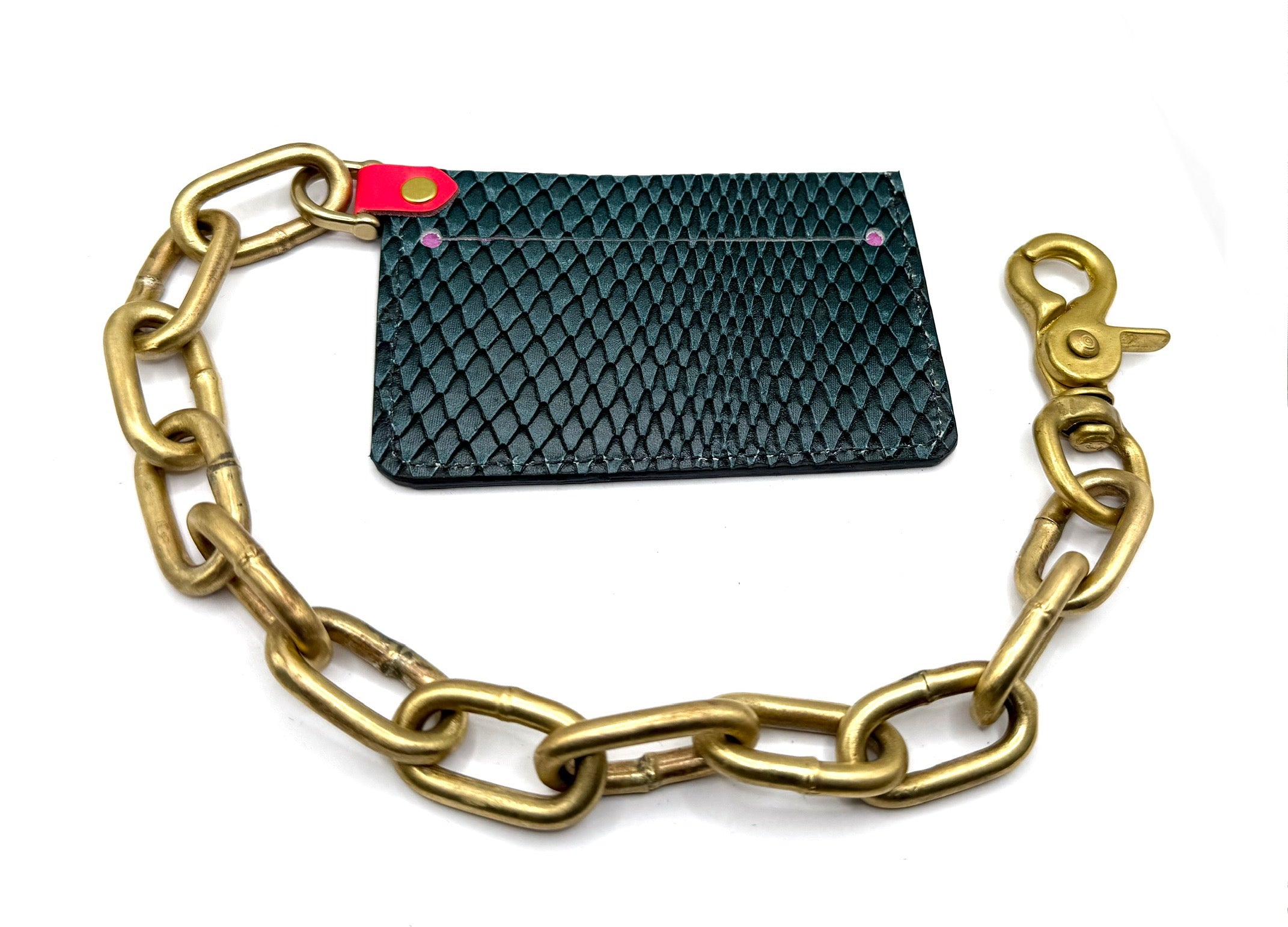 Fine Arzt x Haus of Jung | Solid Brass Wallet Chain + Textured Leather Wallet