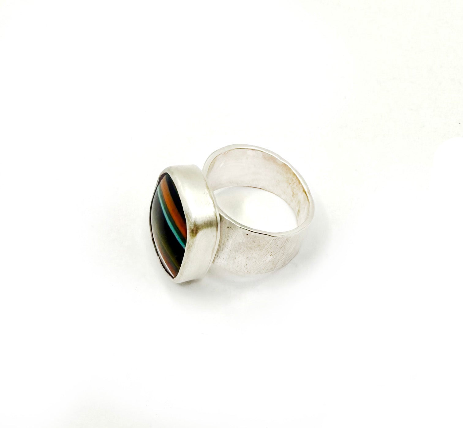 One-of-a-Kind Sterling Silver Signet Ring with Surfite Stone | Handmade Sustainable Jewelry