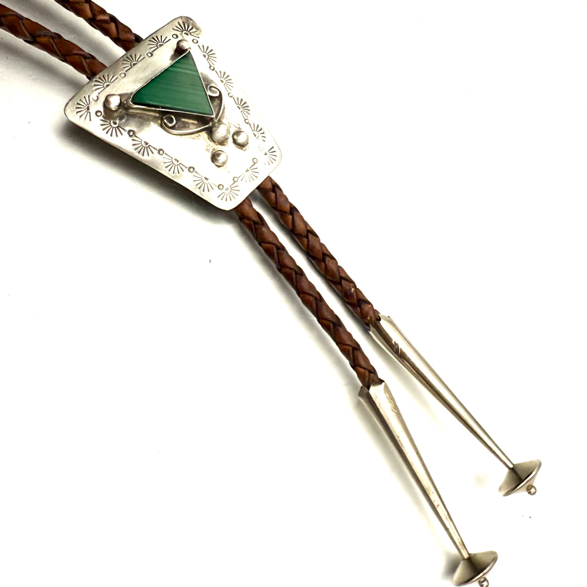 Navajo-Inspired Sterling Silver Bolo Tie – Handmade Southwestern Jewel