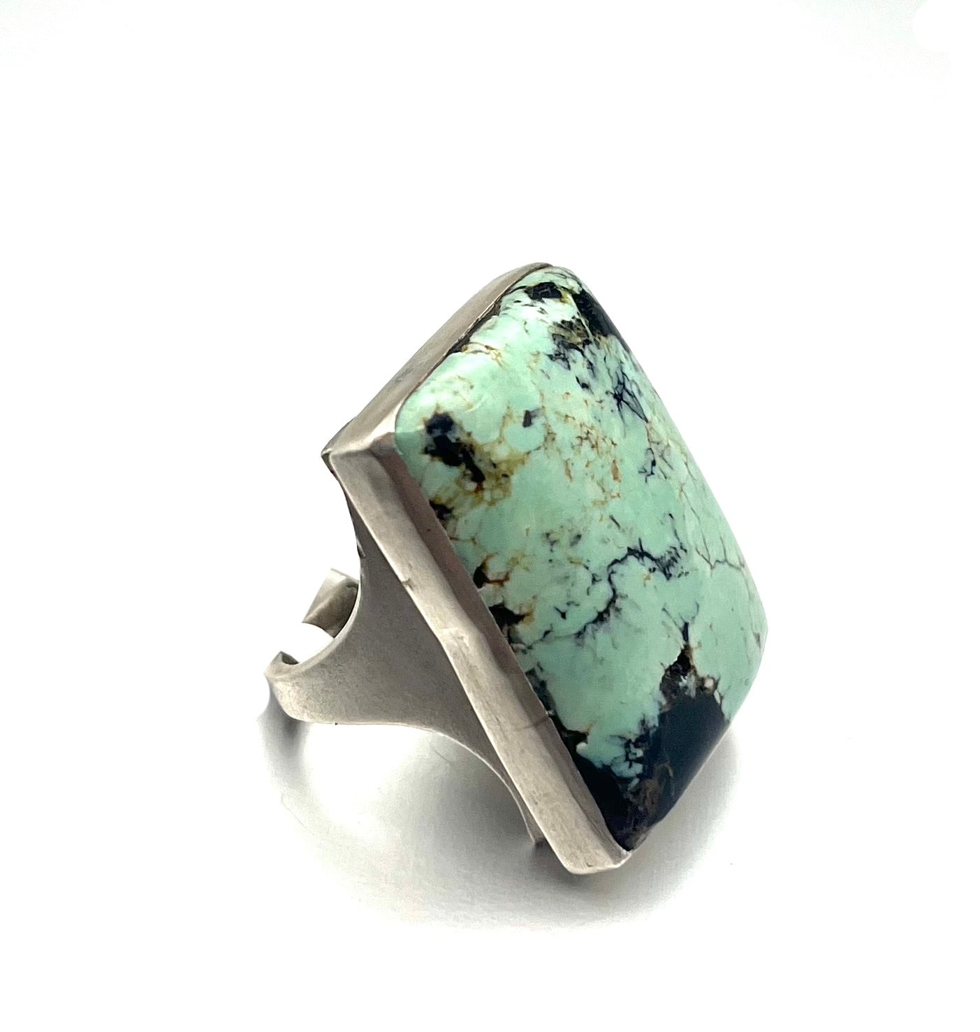 Tree Frog Variscite Rectangle Signet Ring